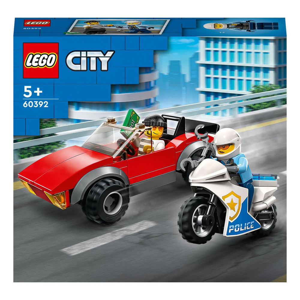LEGO City 60392 Achtervolgende Auto op Politiemotor