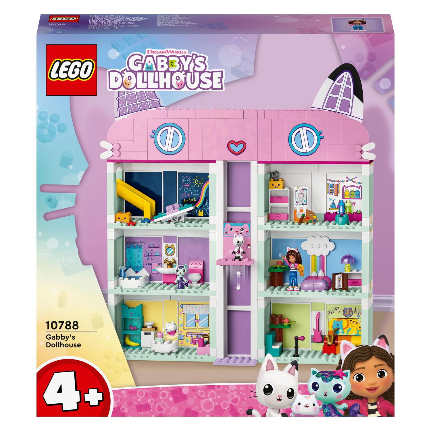Lego gabby's poppenhuis gabby's poppenhuis speelgoed speelgoed met 4 minifiguren en accessoires voor kinderen 4+ - 10788