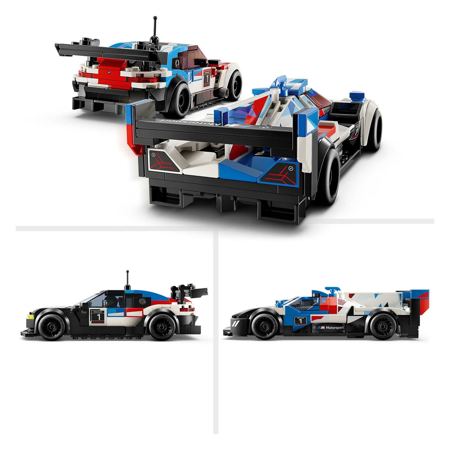Lego speed champions 76922 bmw m4 gt3 en bmw m hybrid v8 racewagens