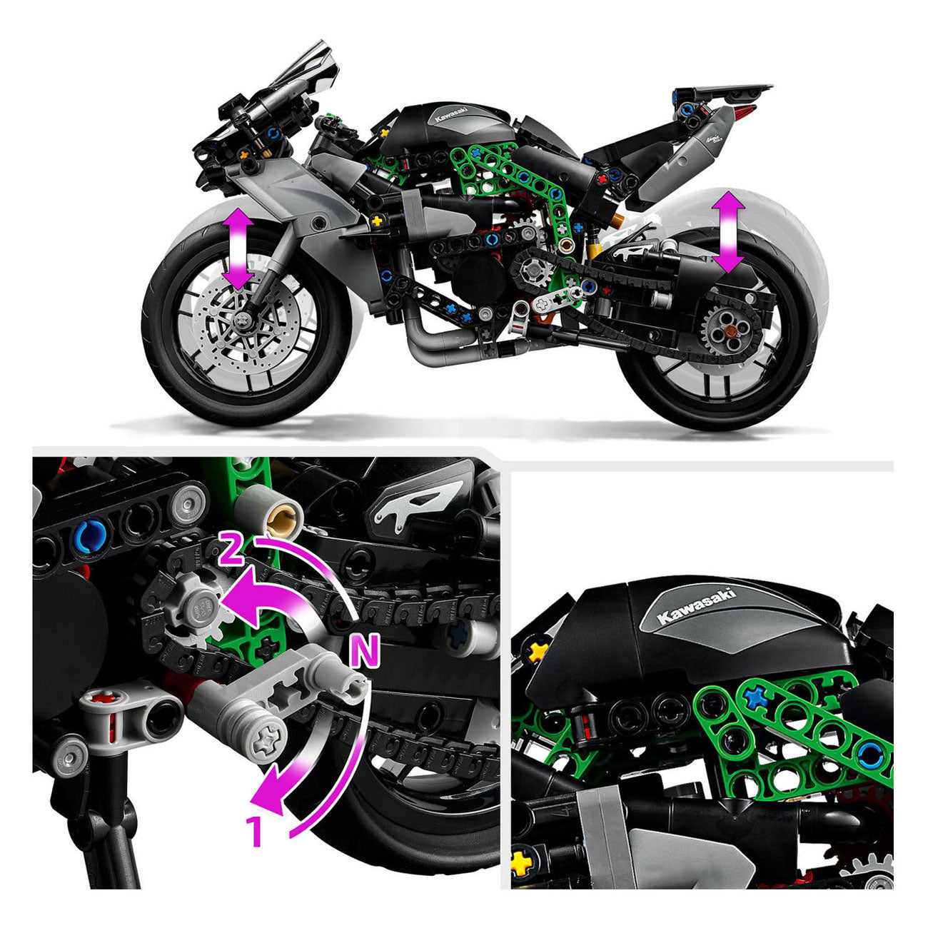 Lego Technic 42170 Kawasaki Ninja H2R motorfiets