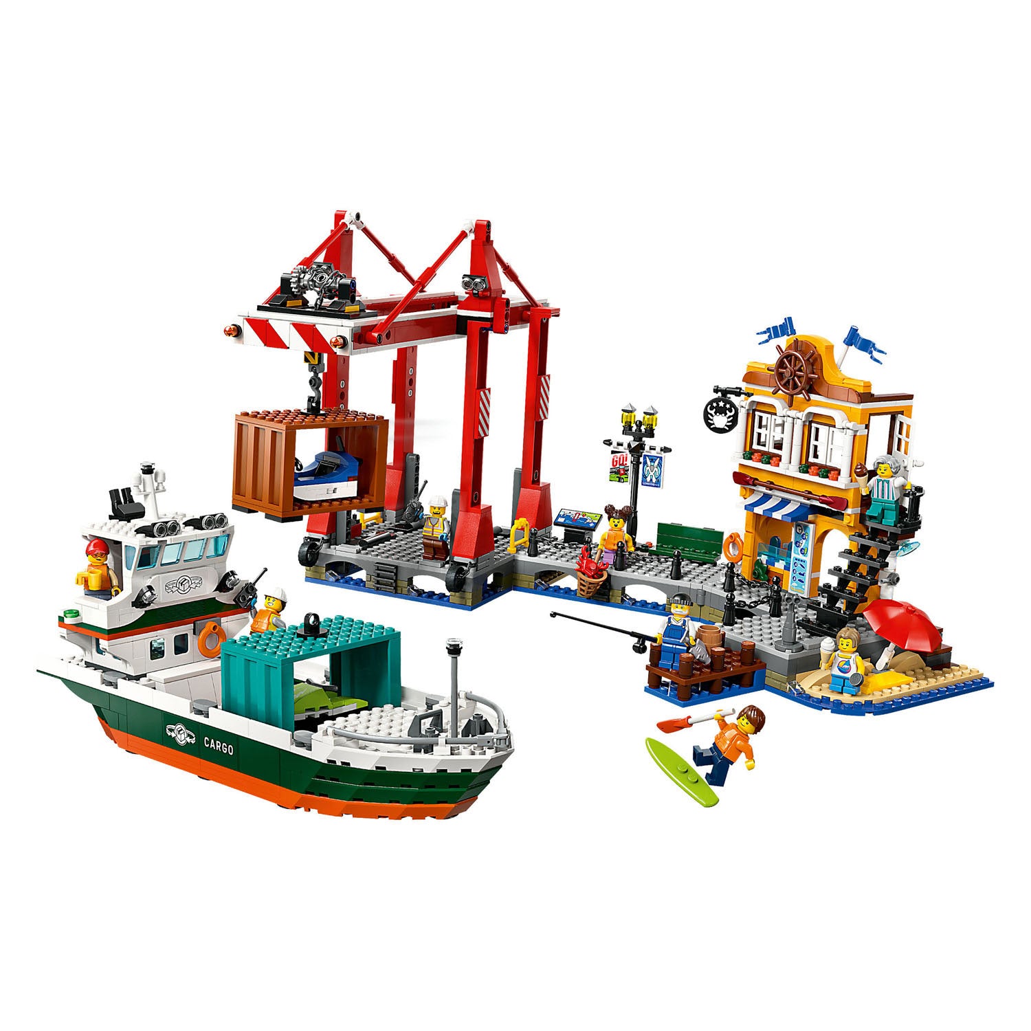 Lego city 60422 haven met vrachtschip