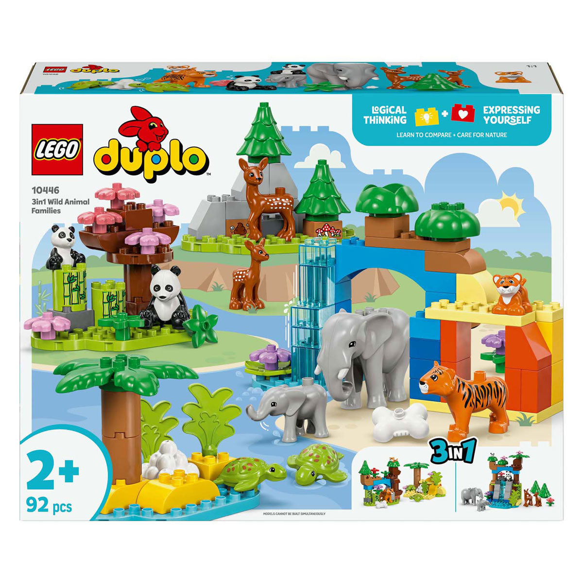 Lego duplo stad 3-in-1 families van wilde dieren educatief speelgoed met 10 dieren figuren 10446