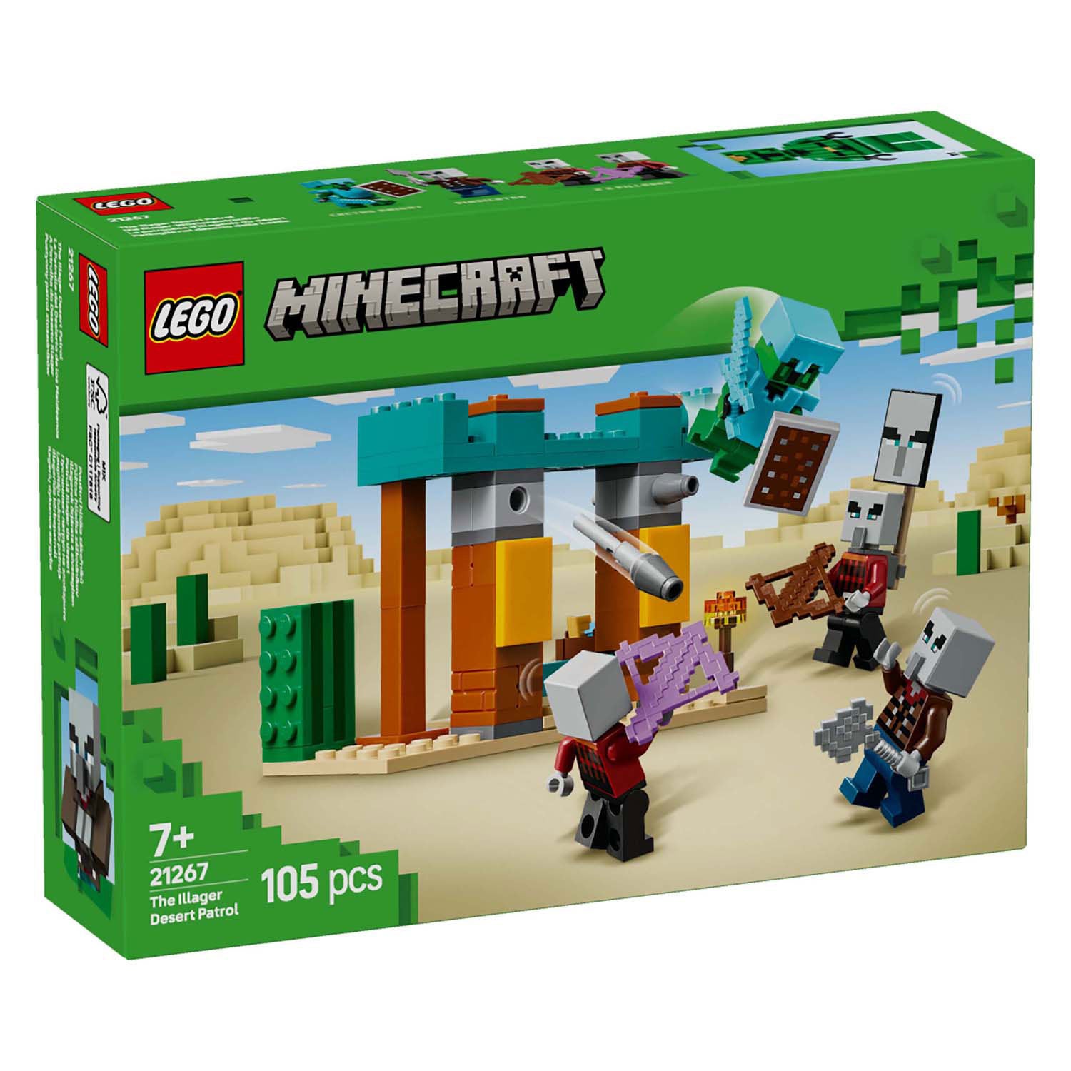 Lego minecraft 21267 de illagers in de woestijn
