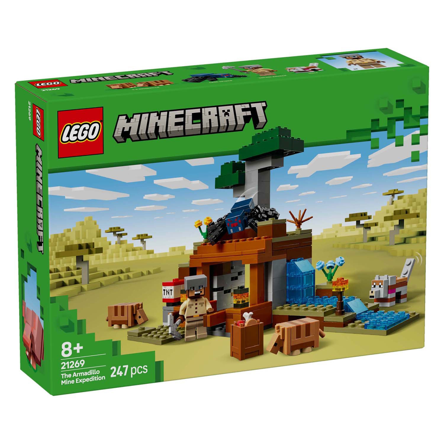 Lego minecraft 21269 de gordeldieren bij de mijn