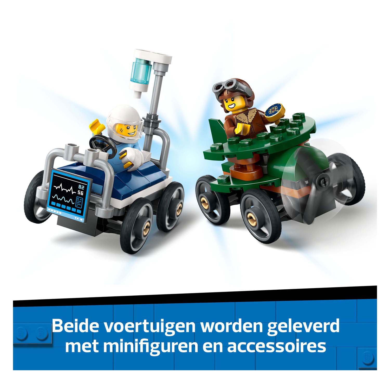 Lego city 60459 raceautopakket: vliegtuig vs. ziekenhuisbed