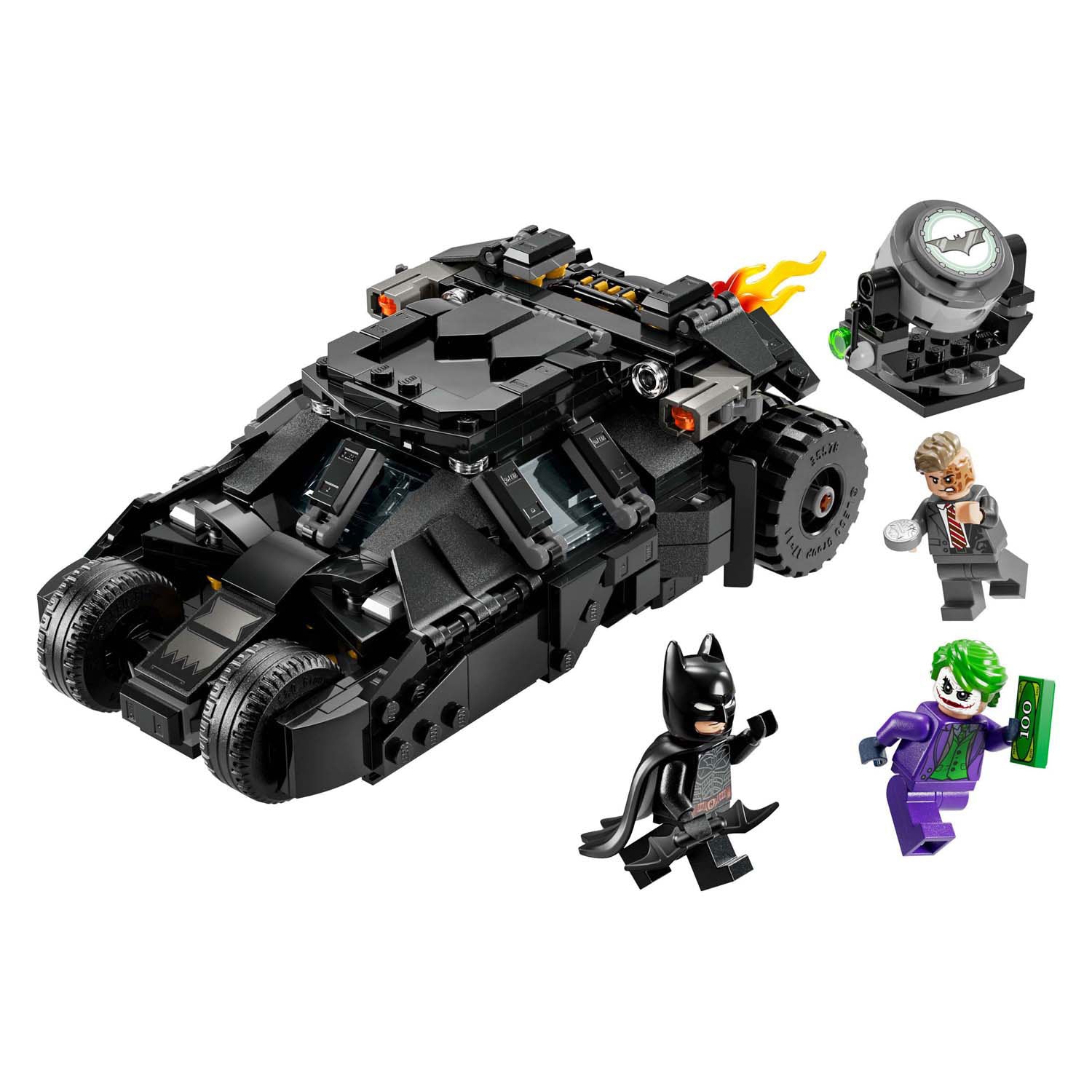 Lego dc 76303 batman tumbler vs. two-face en de joker