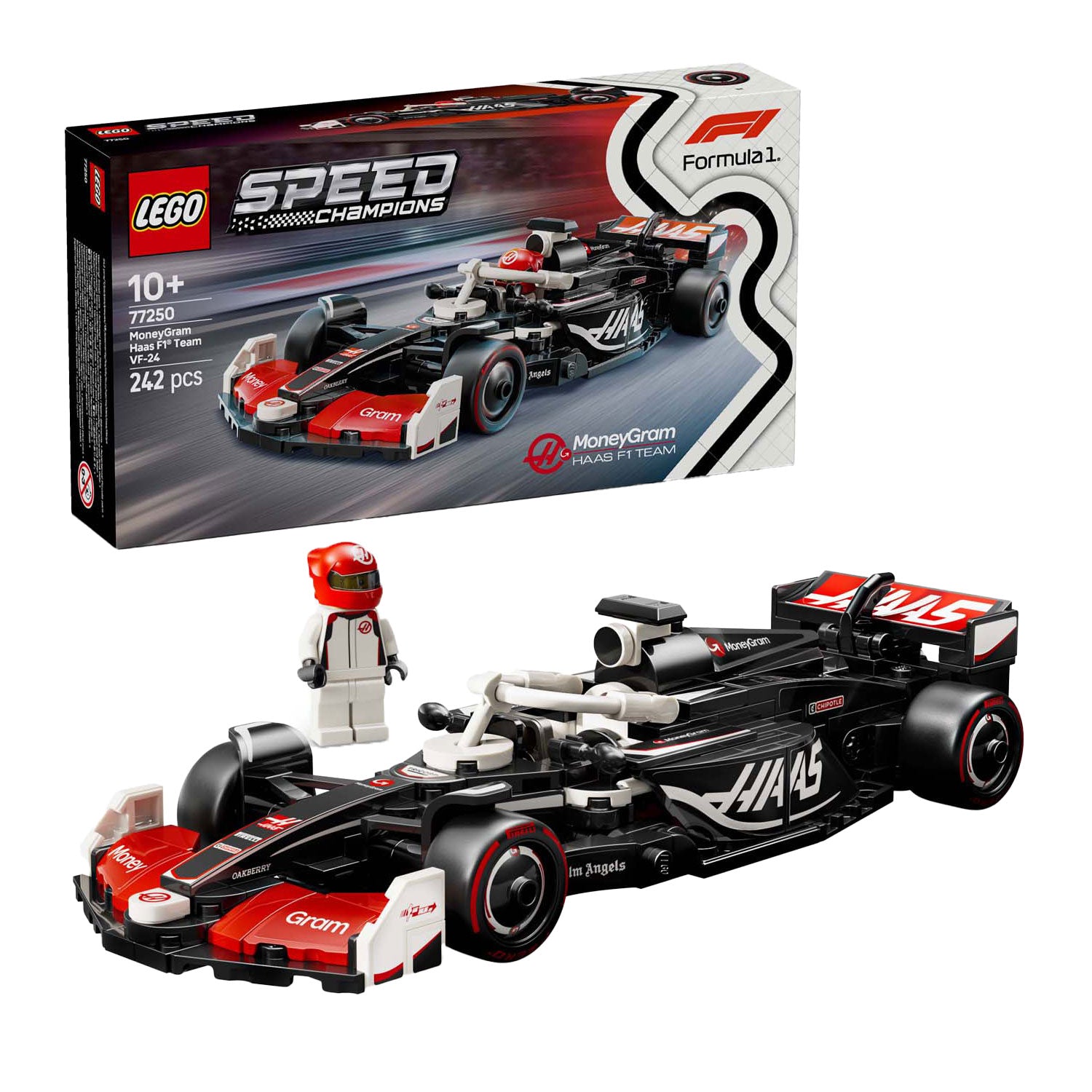 Lego speed champions 77250 moneygram haas f1 team vf-24 racewagen