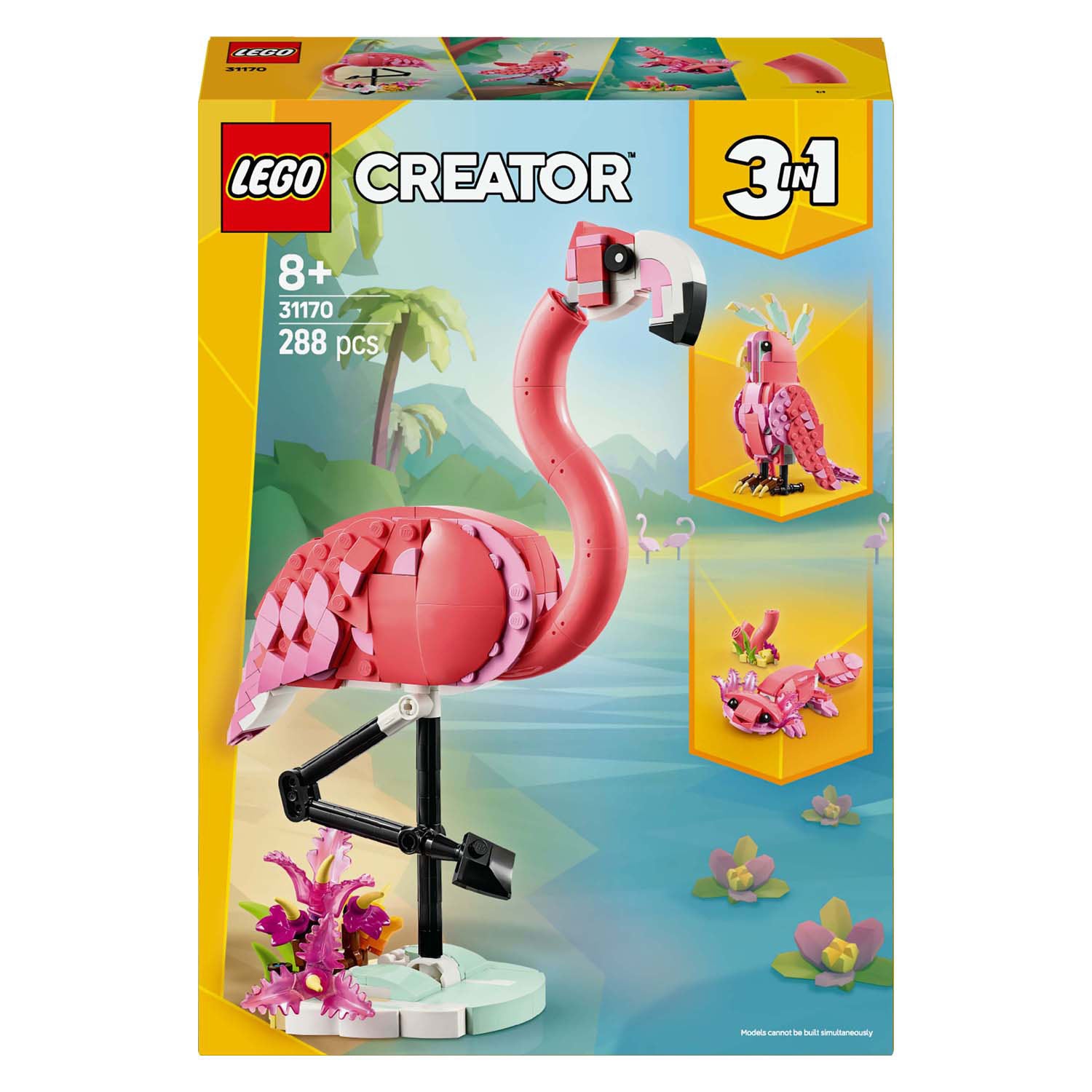Lego creator 31170 wilde dieren roze flamingo