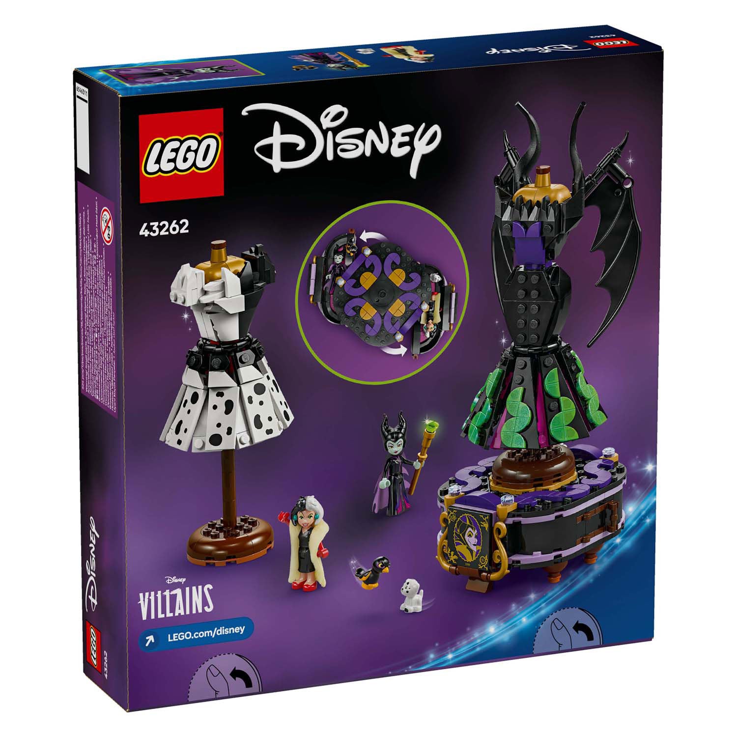Lego disney 43262 de jurken van maleficent en cruella de vil