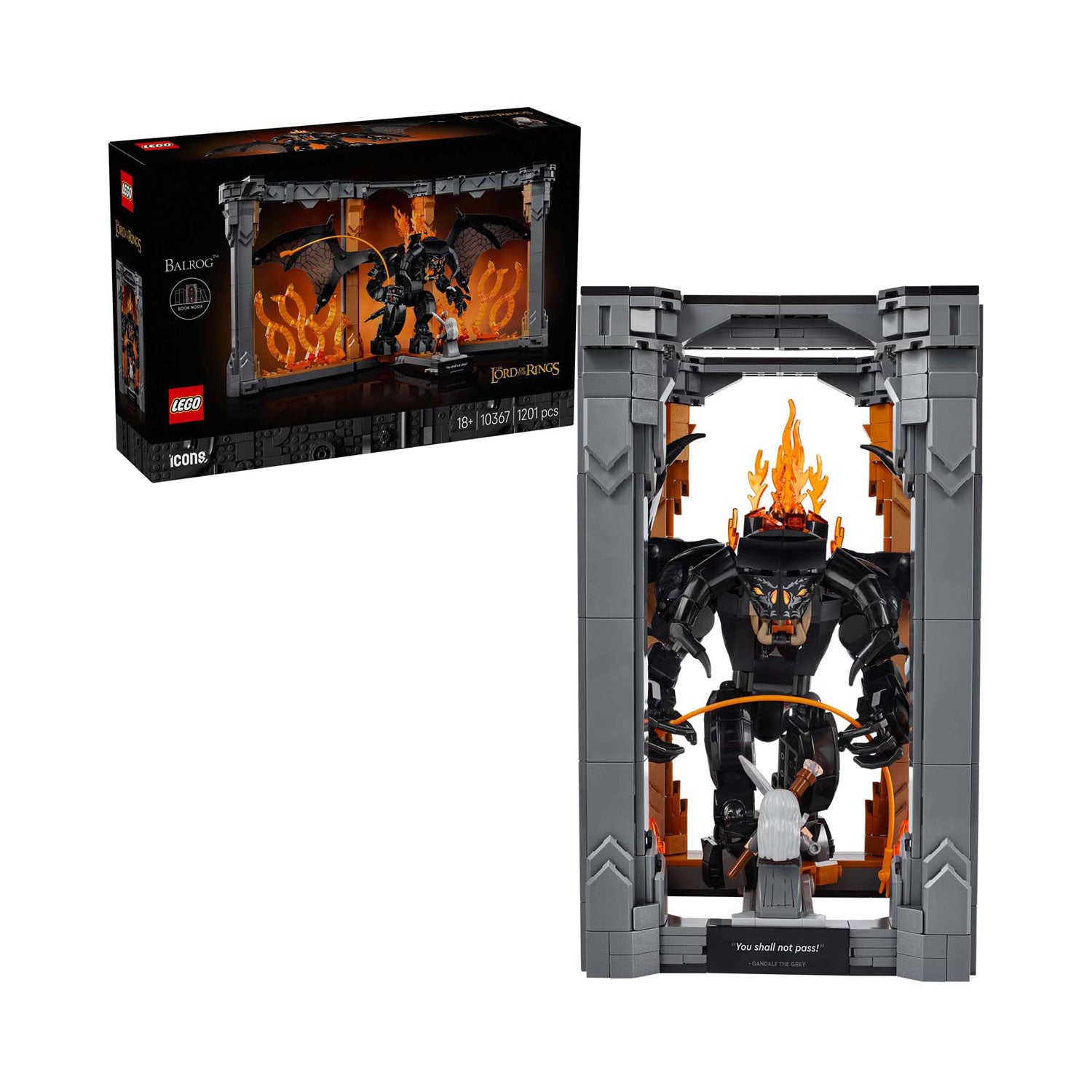 Lego icons boekensteun: the lord of the rings – balrog constructiespeelgoed (10367)