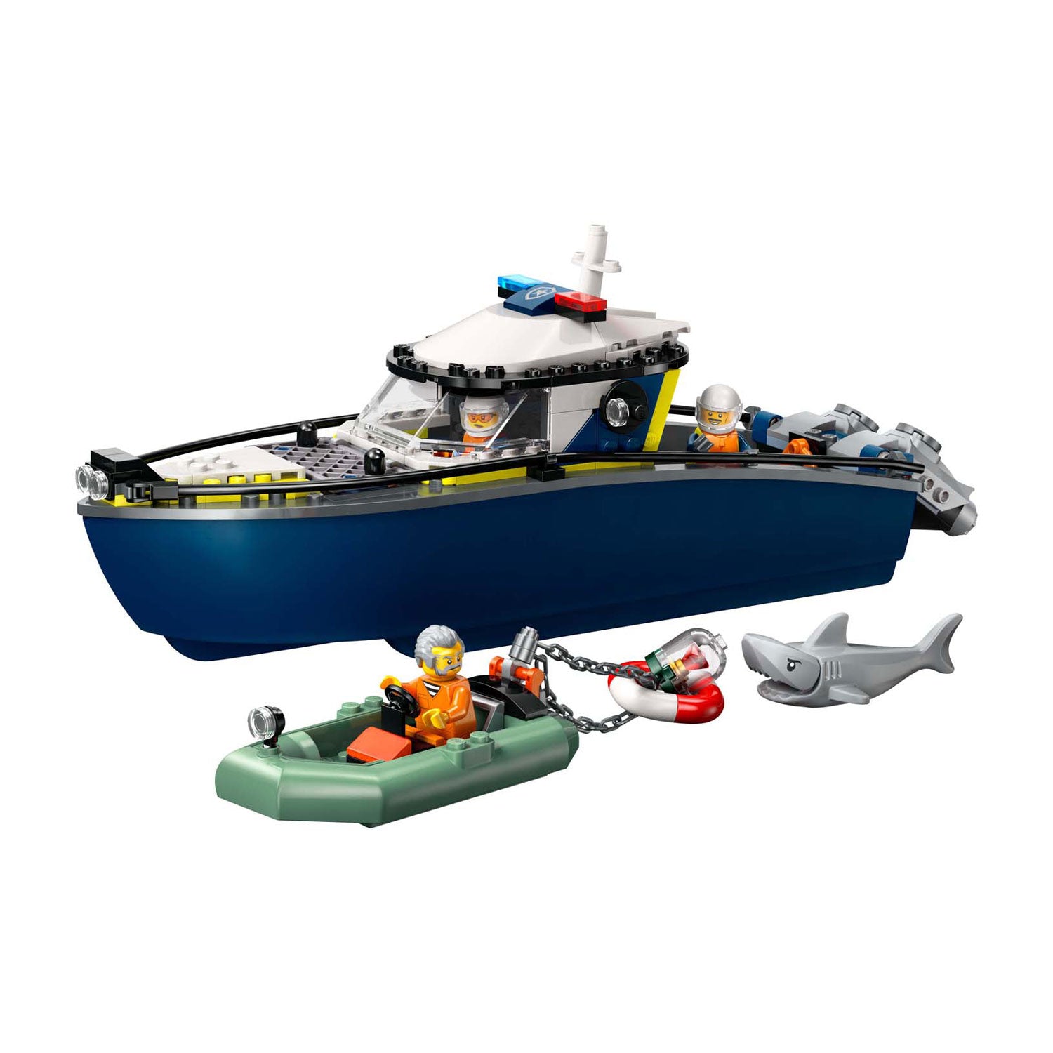 Lego ® city achtervolging met politieboot, drijft echt - 60456