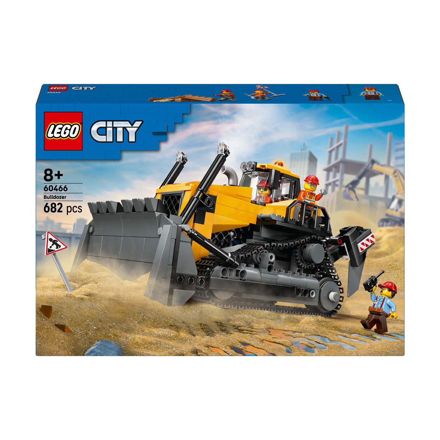 Lego 60466 grote stadsvoertuigen gele bulldozer