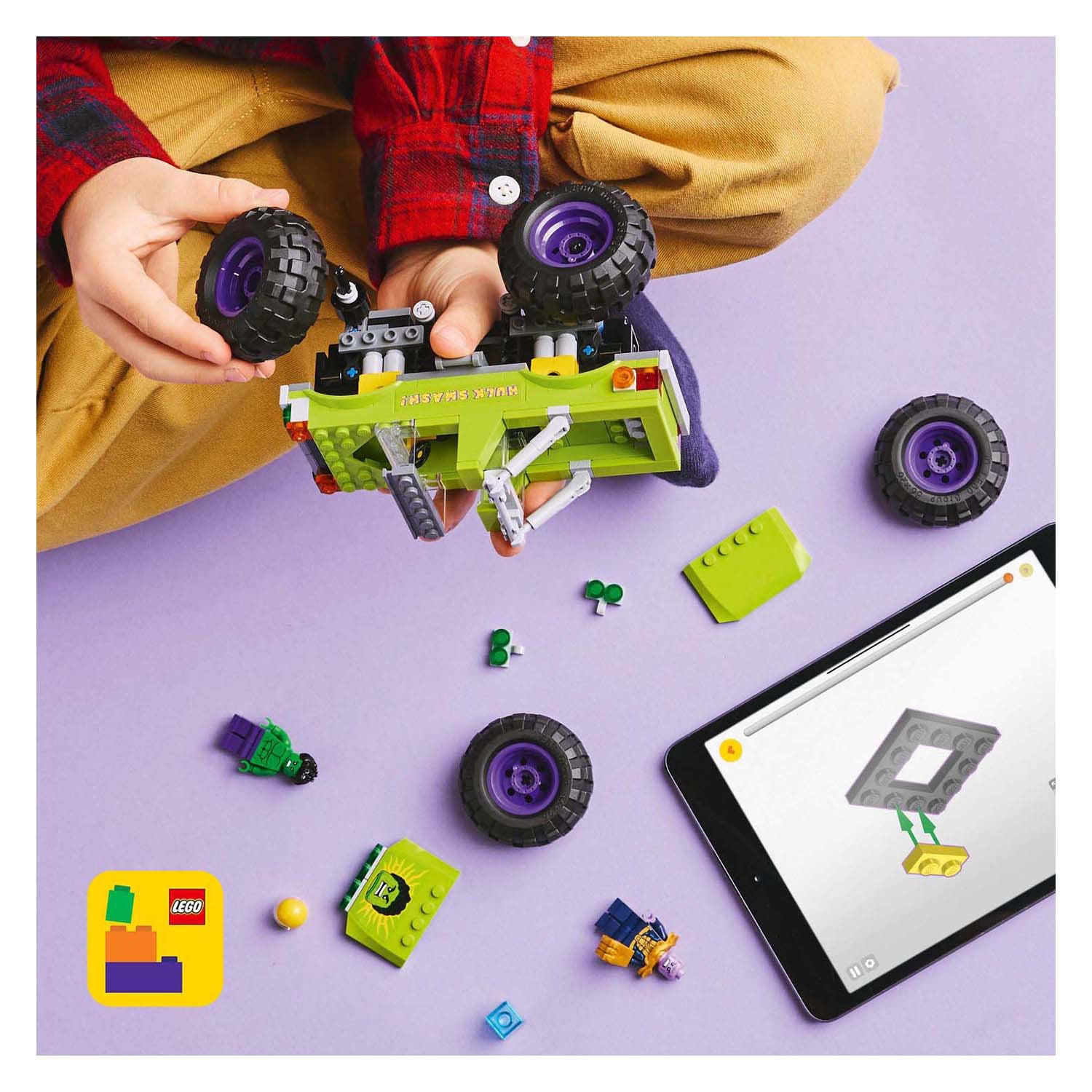 Lego 76312 superhelden marvel de hulk truck vs. thanos