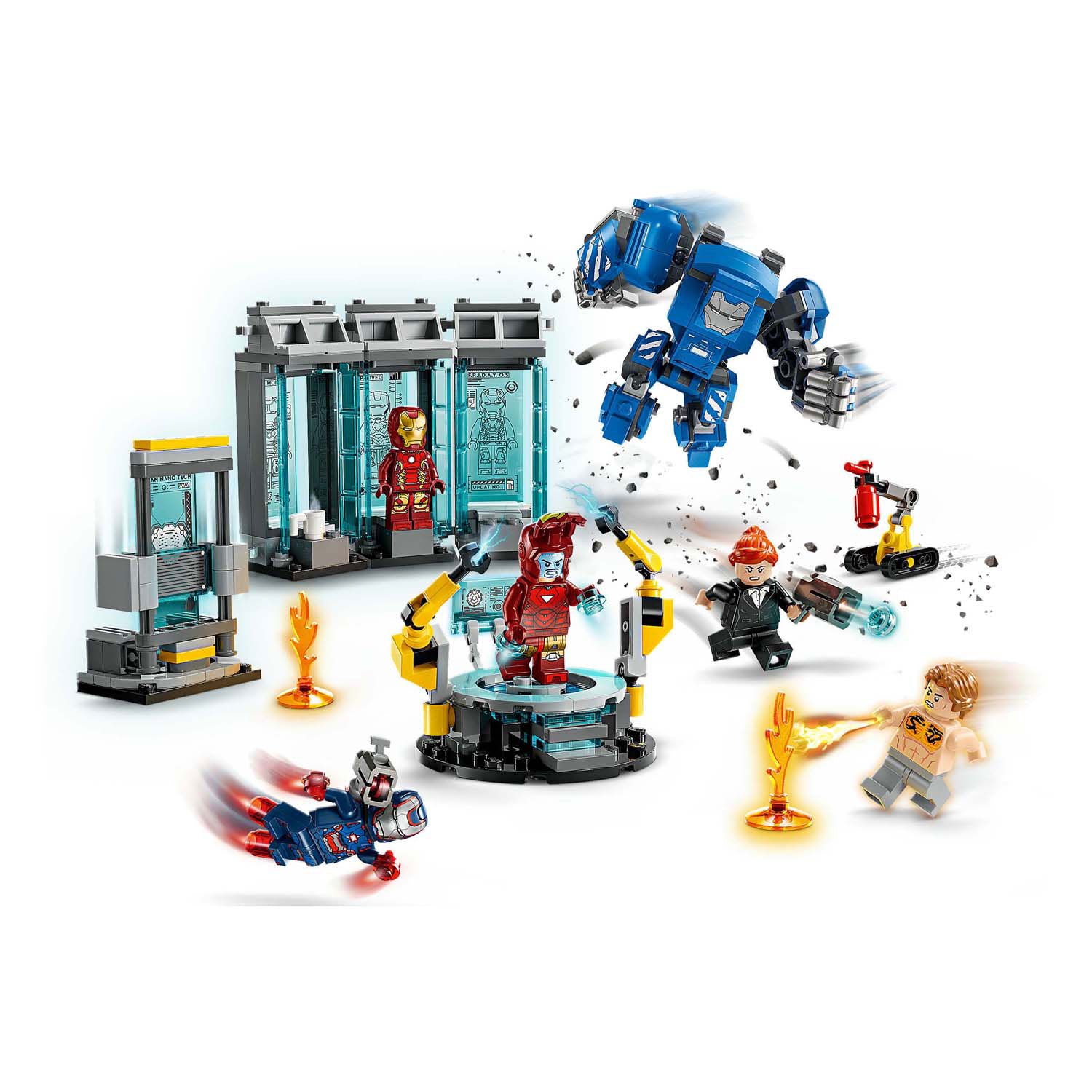 Lego 76315 superhelden wonder iron mans laboratorium: harnasruimte