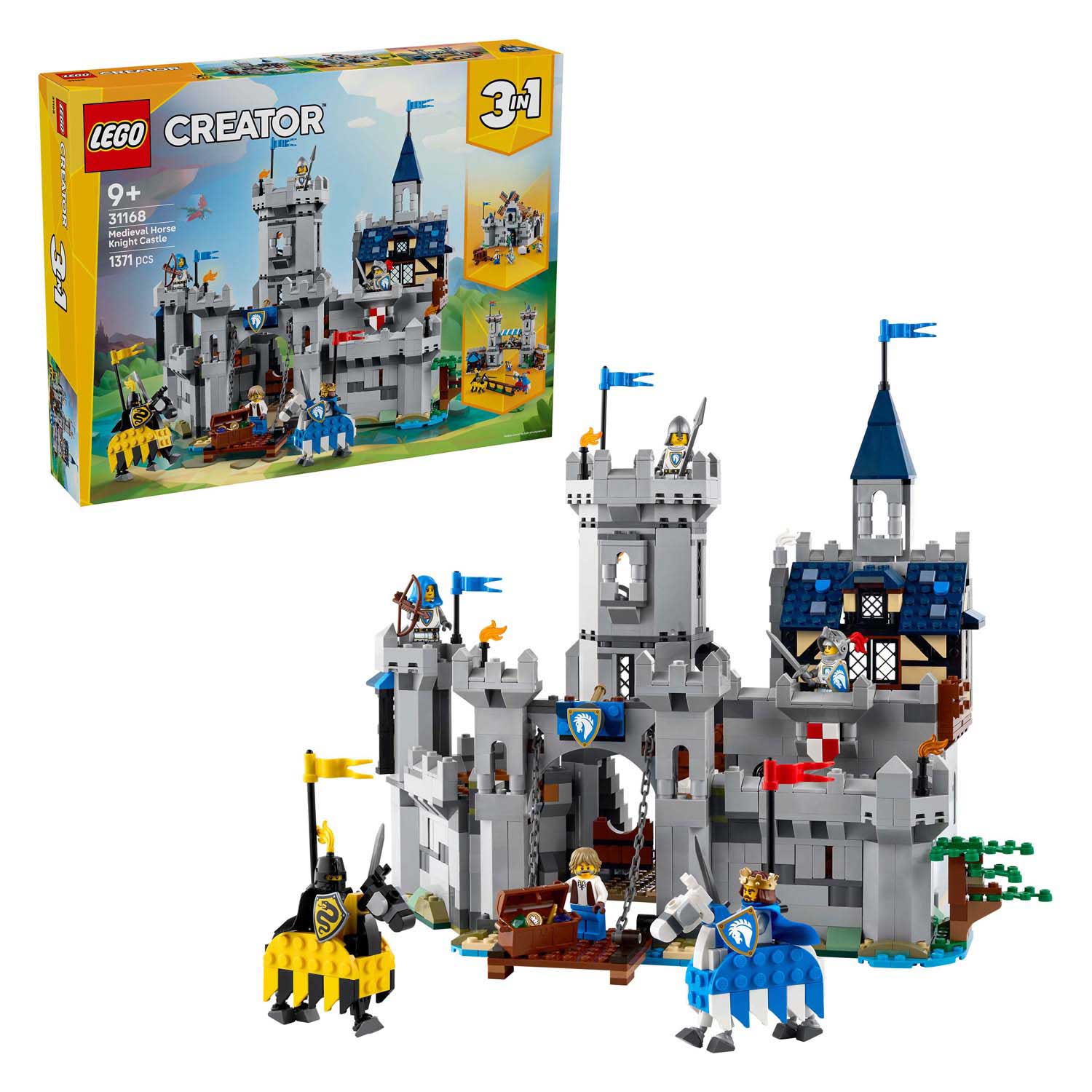 Lego creator 31168 middeleeuwse kasteel met ridders te paard