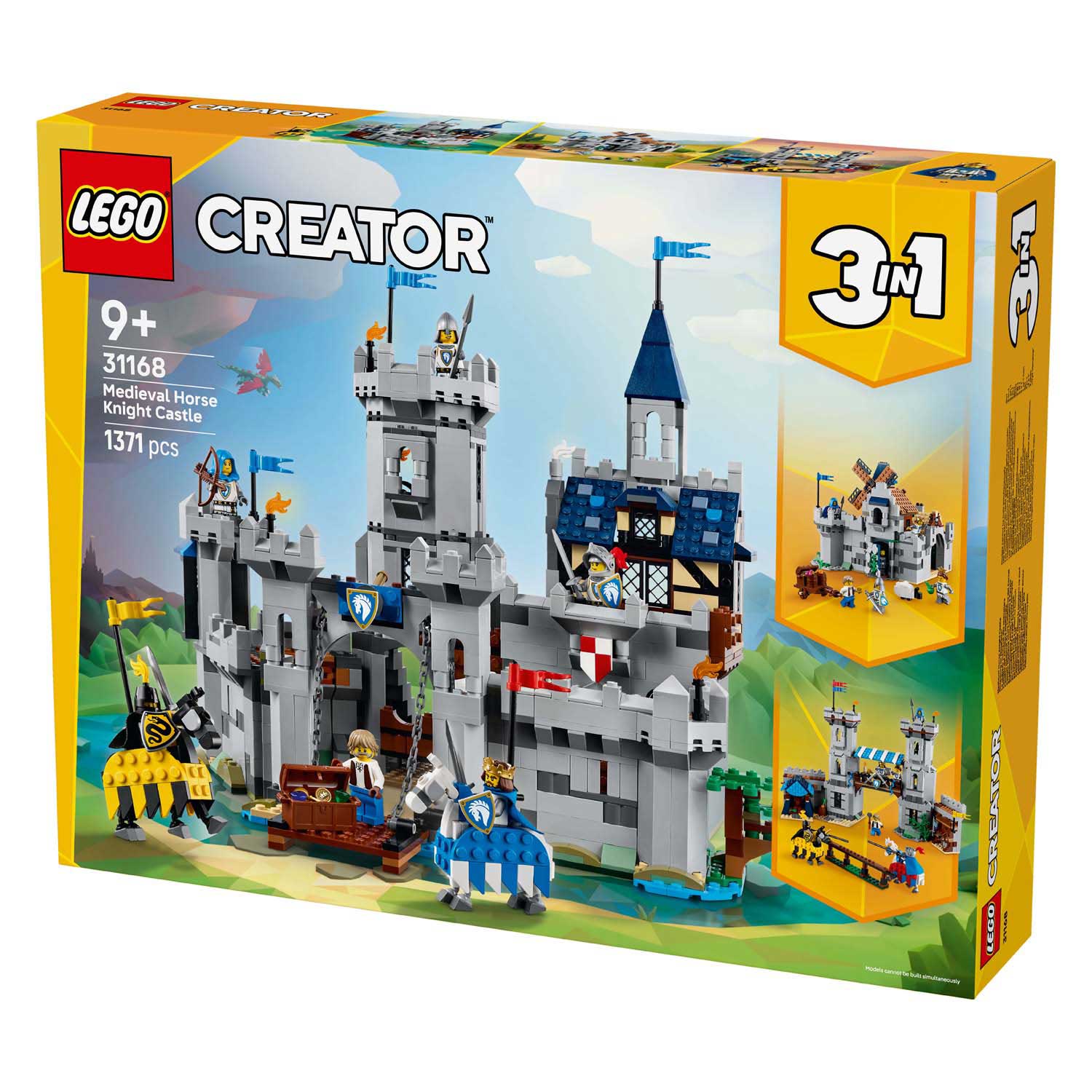 Lego creator 31168 middeleeuwse kasteel met ridders te paard
