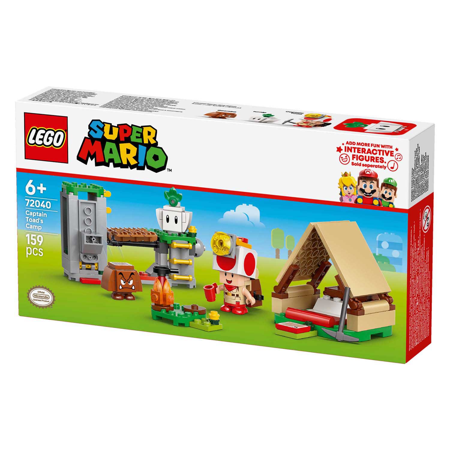Lego super mario 72040 toad-baas kampeerplaats