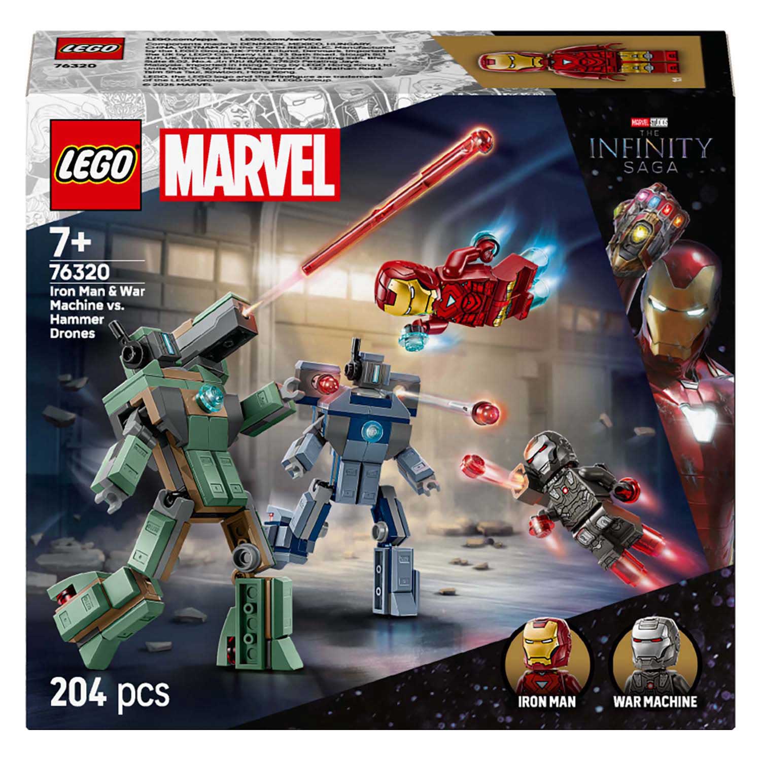 Lego super heroes marvel 76320 iron man en war machine vs hammer drones