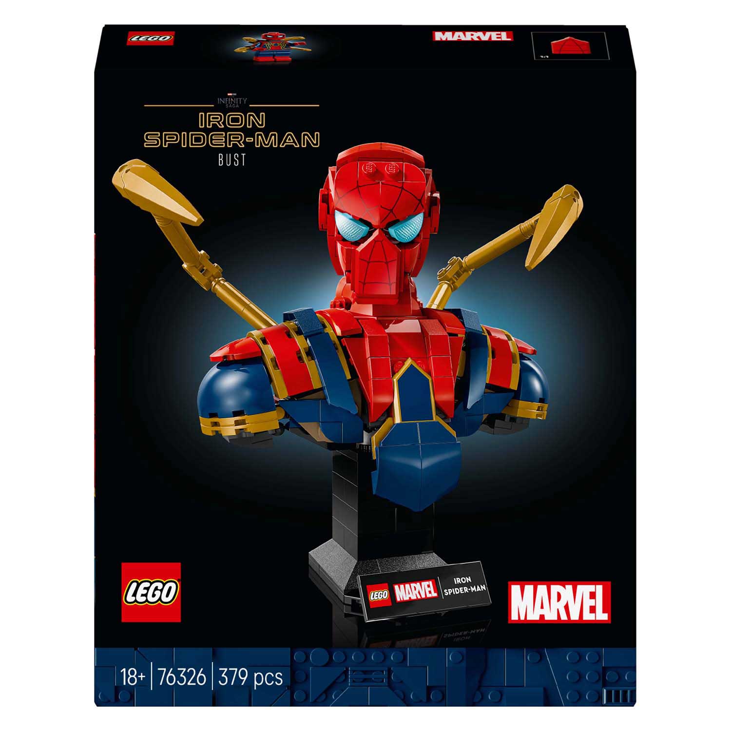 Lego marvel - iron spider-man buste constructiespeelgoed (76326)