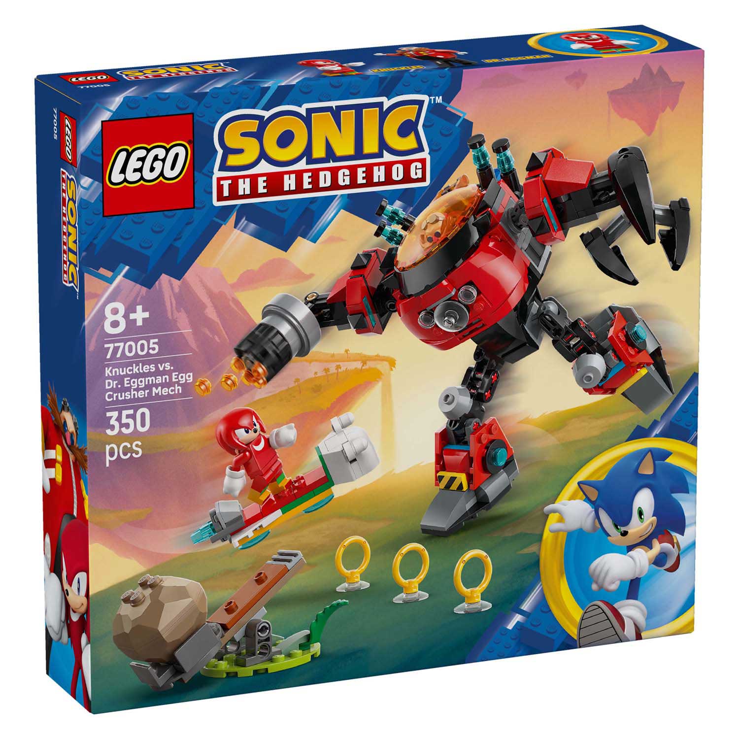 Lego sonic the hedgehog - knuckles vs. dr. eggman egg crusher mecha constructiespeelgoed (77005)