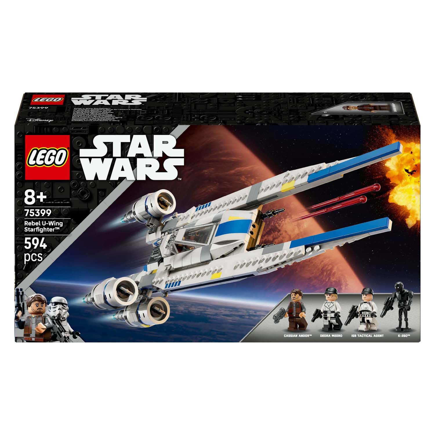 Lego star wars 75399 en of rebel u-wint starfighter ruimteschip