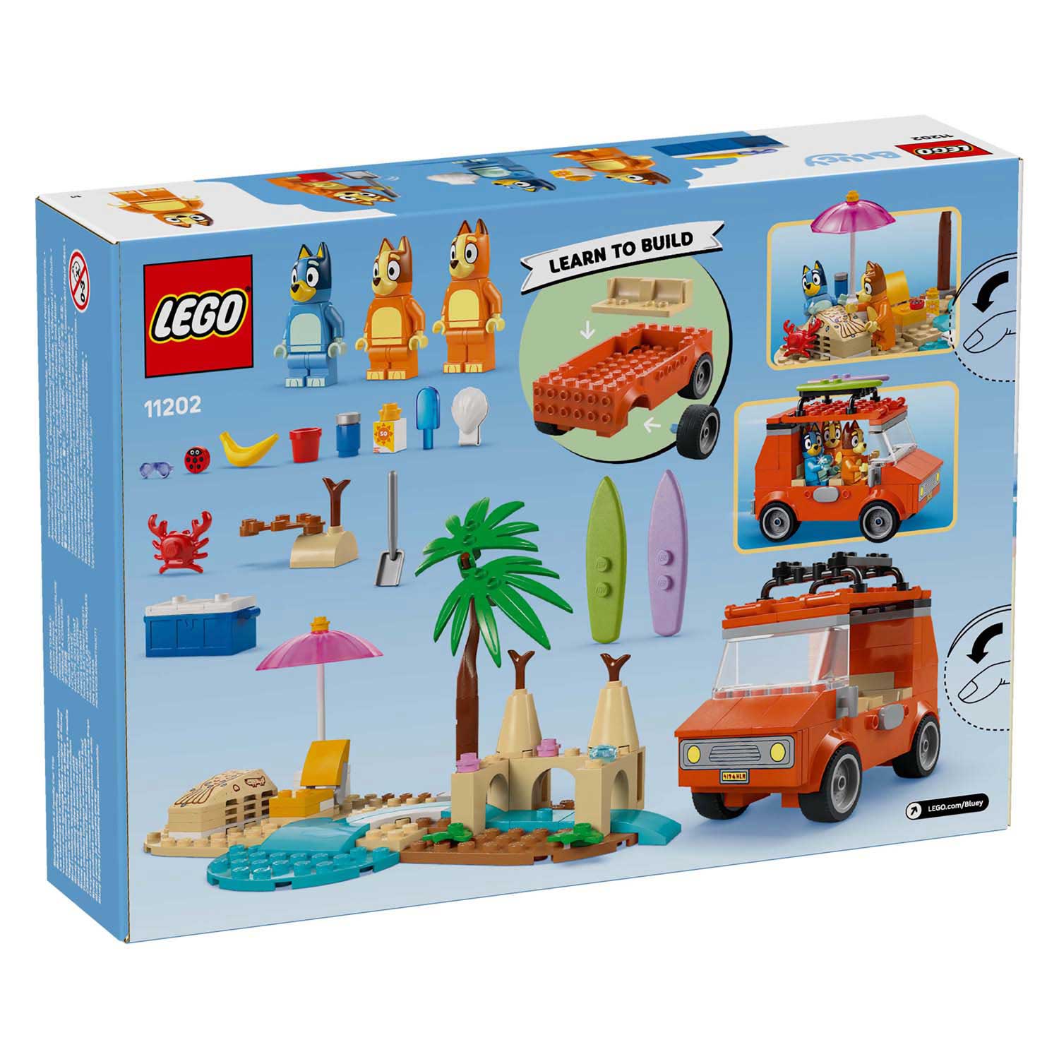 Lego duplo 11202 bluey's autorit naar het strand