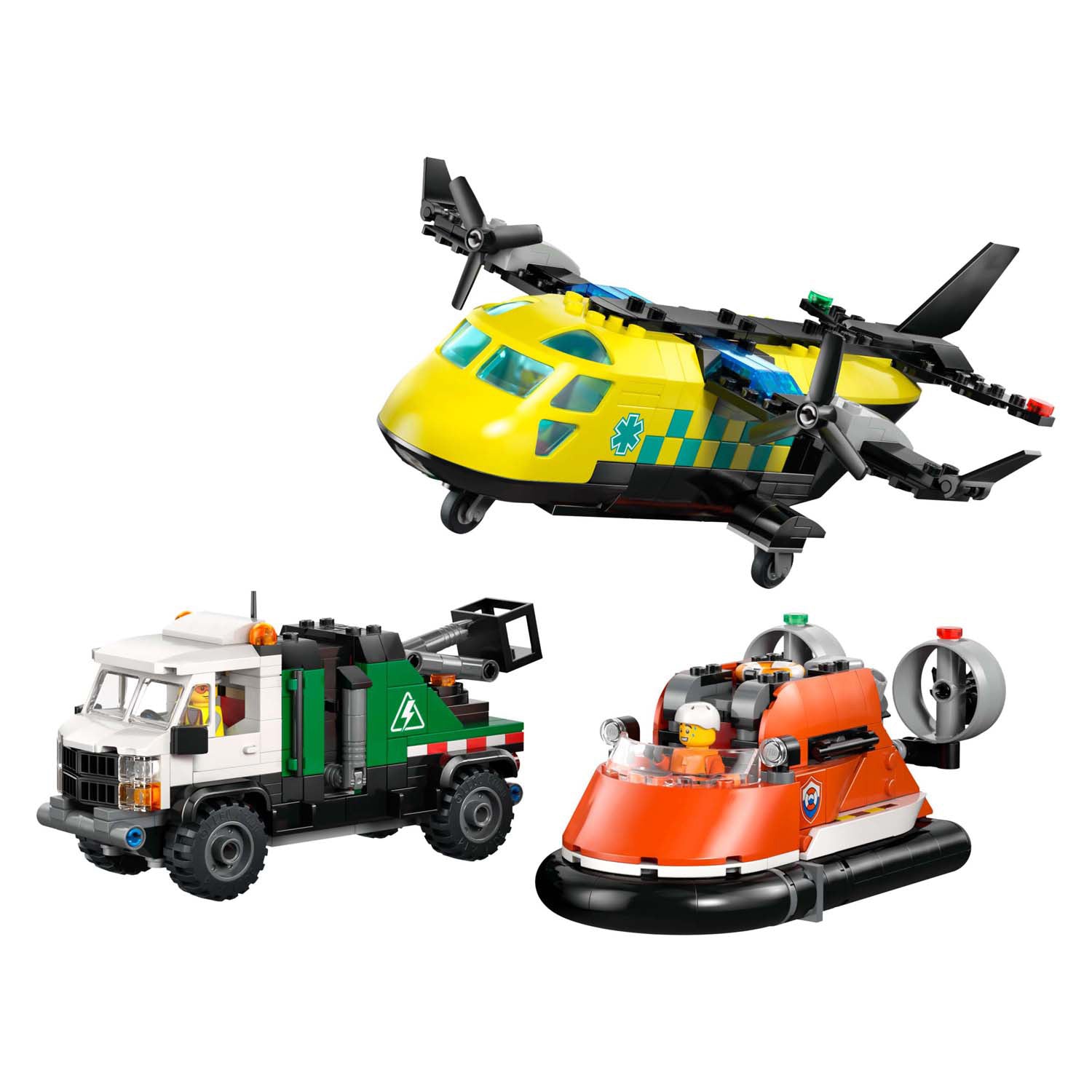 Lego city great vehicles 60505 vliegtuig, servicewagen en hovercraft remix
