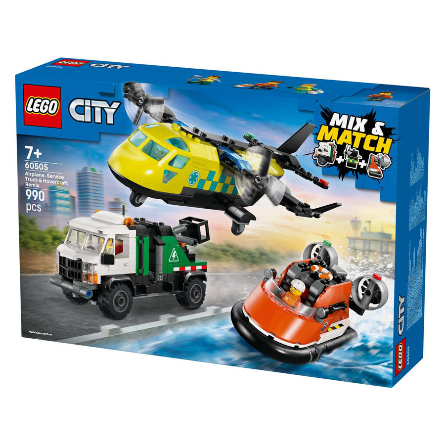 Lego city great vehicles 60505 vliegtuig, servicewagen en hovercraft remix