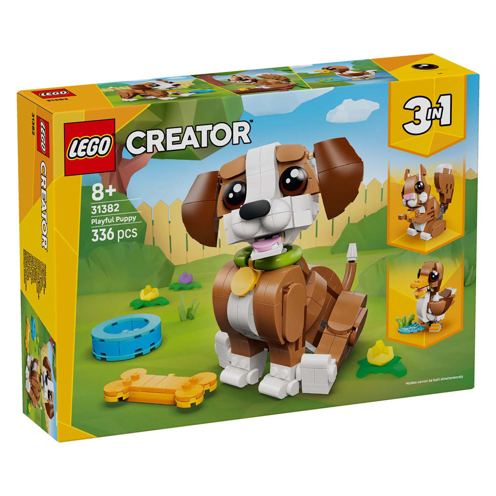 Lego ® creator 3in1 schattige dieren: speelse puppy - dierenset - bouw om tot eekhoorn of eend - 31382