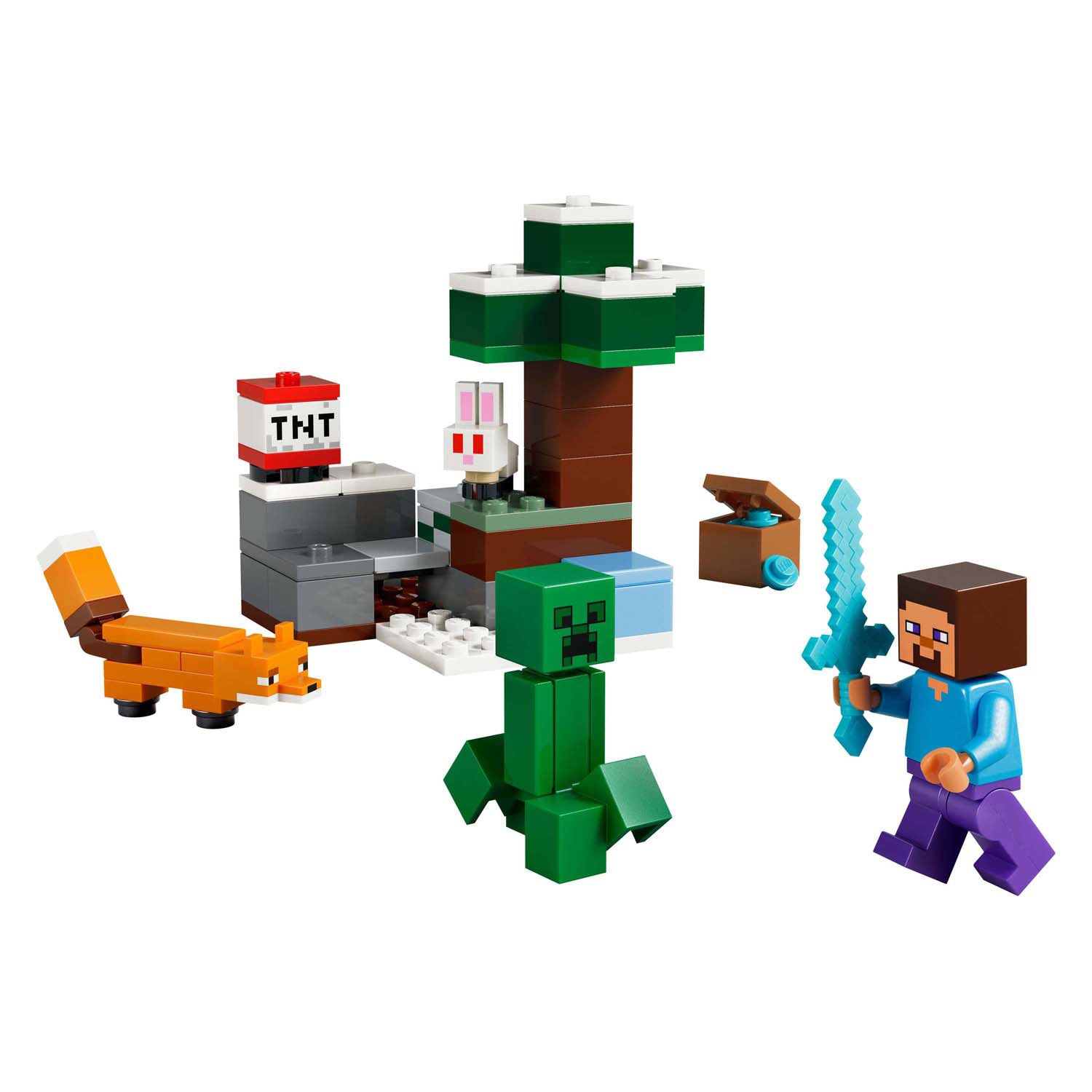 Lego minecraft steve's taiga-avontuur videogame bouwpakket voor kinderen - 21583