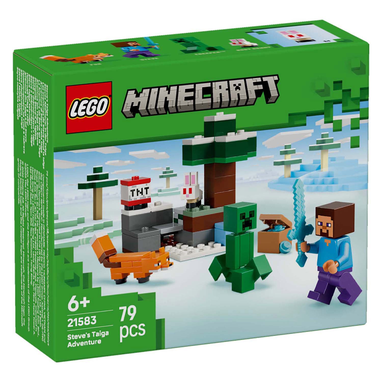 Lego minecraft steve's taiga-avontuur videogame bouwpakket voor kinderen - 21583