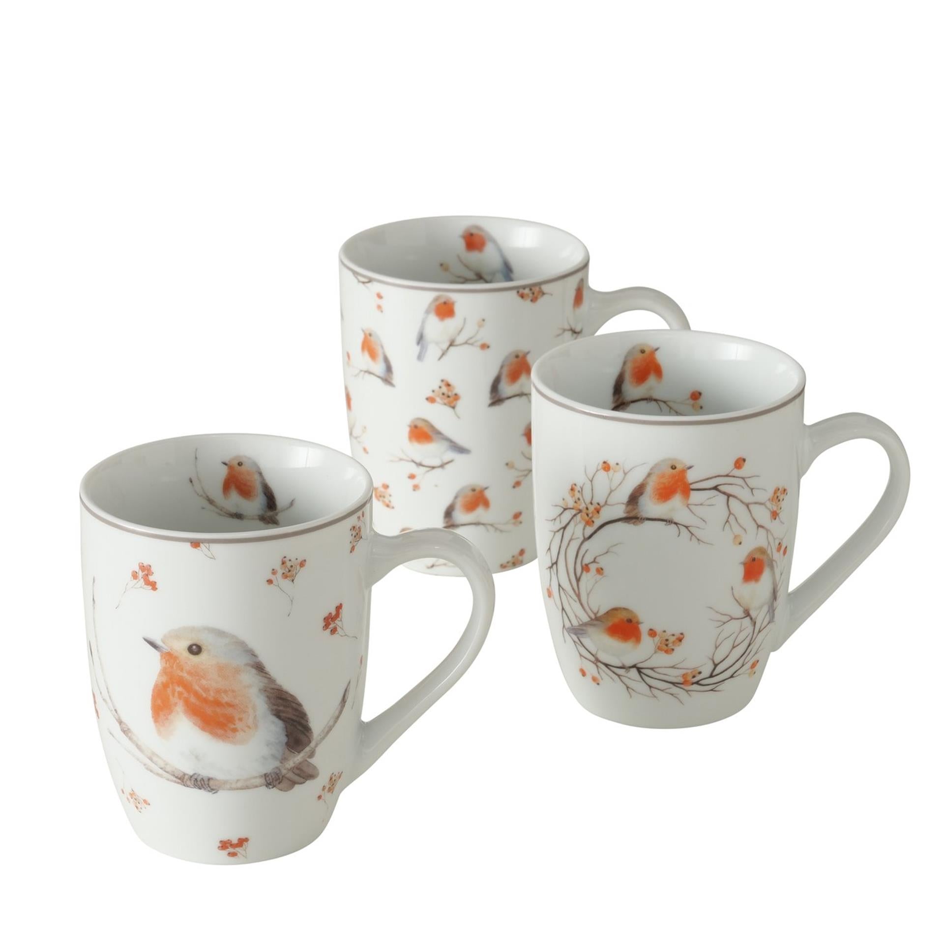 Boltze home beker ruby roodborst 330ml porselein
