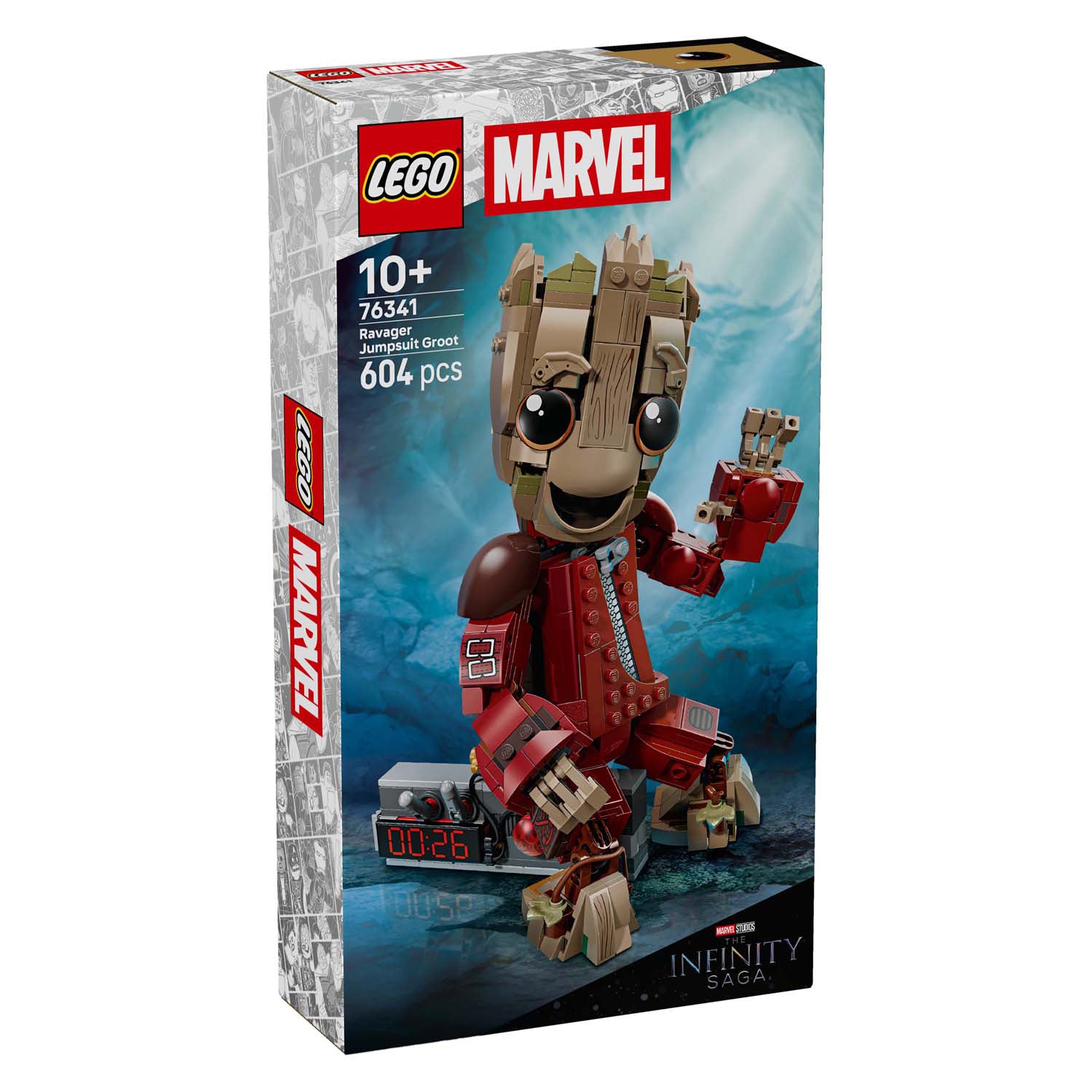 Lego marvel groot in ravager jumpsuit - bouwbaar superheld speelgoed voor kinderen - 76341