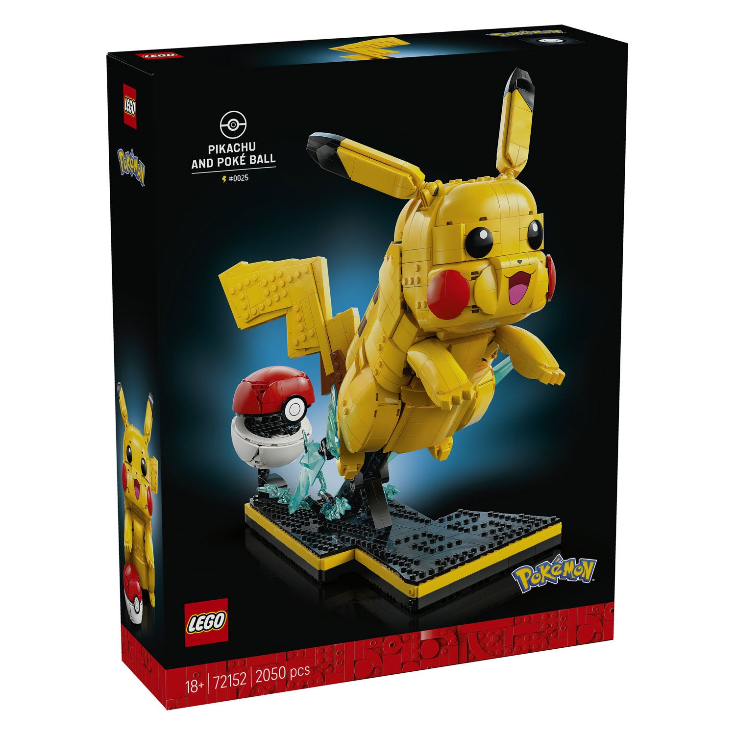 Lego pokémon pikachu en pokéball bouwpakket voor volwassenen en woondecoratie - 72152