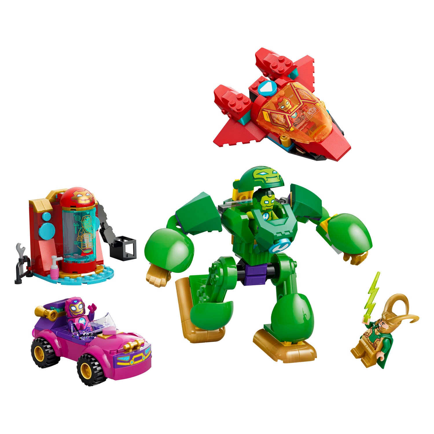 Lego ® ǀ marvel iron man en zijn fantastische vriendjes loki tegen team iron man - cadeau voor kinderen vanaf 4 jaar - 11211