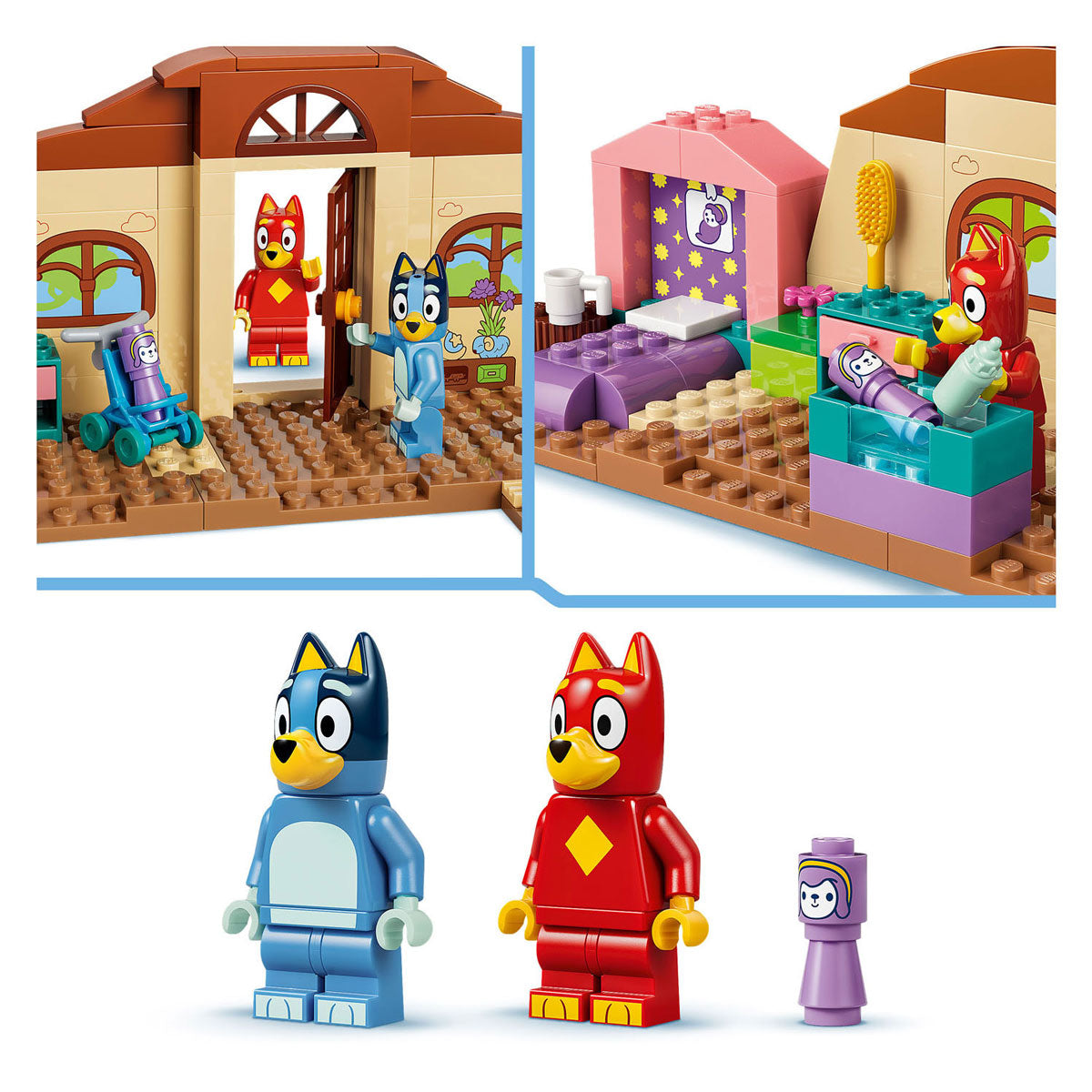 Lego bluey school met rusty en bluey speelgoed voor peuters en kleuters 11221