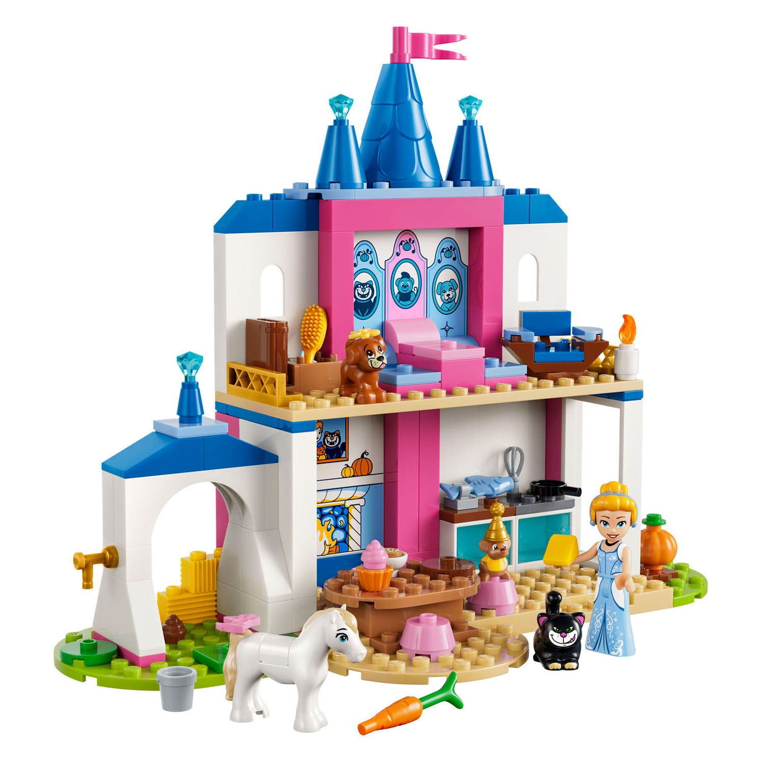 Lego ® ǀ disney princess assepoesters kasteel met dierenvriendjes - bouwspeelgoed voor kinderen met assepoester en 4 dieren - 43283