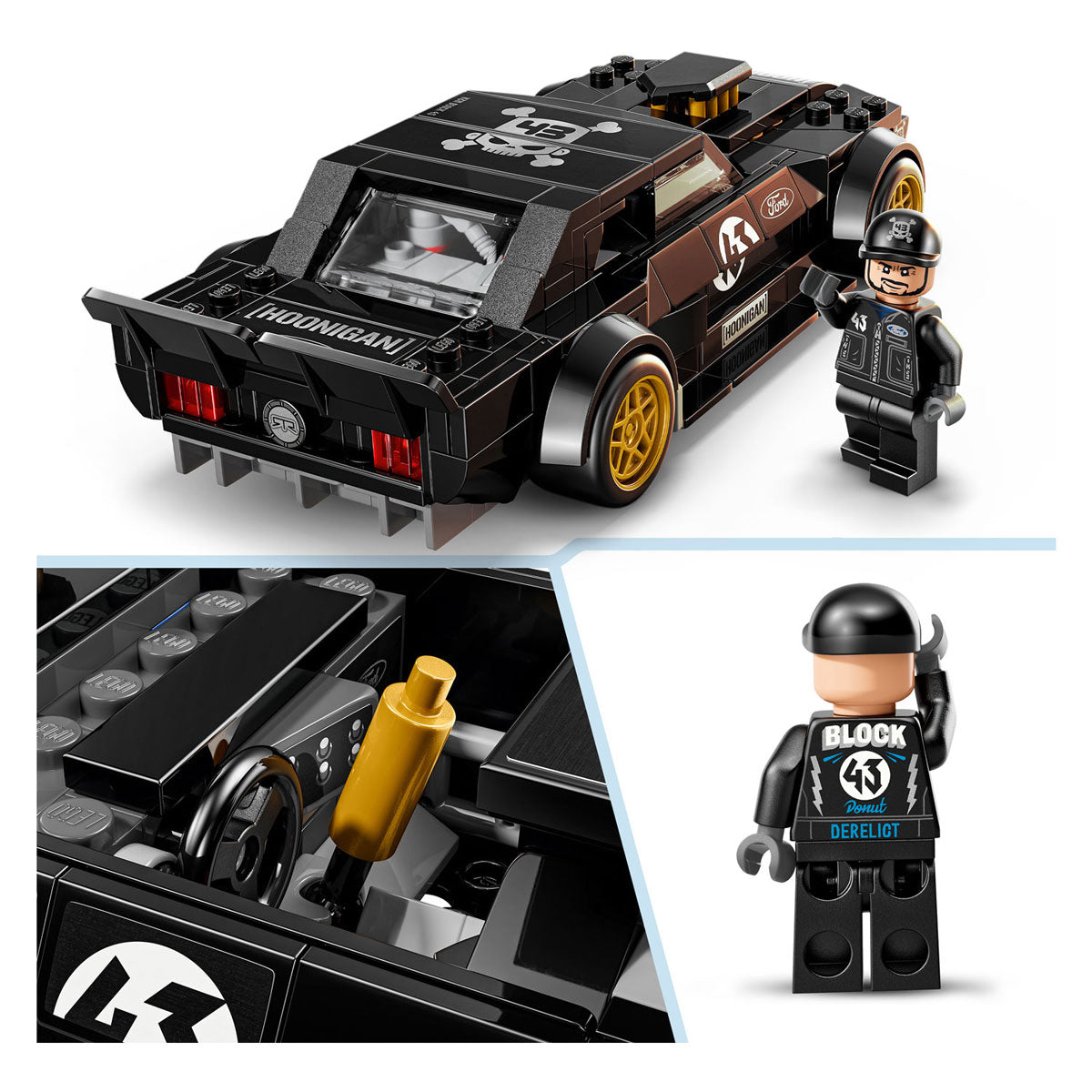 Lego speed champions ken blocks '65 ford mustang hoonicorn v1 auto bouwpakket voor kinderen 77262