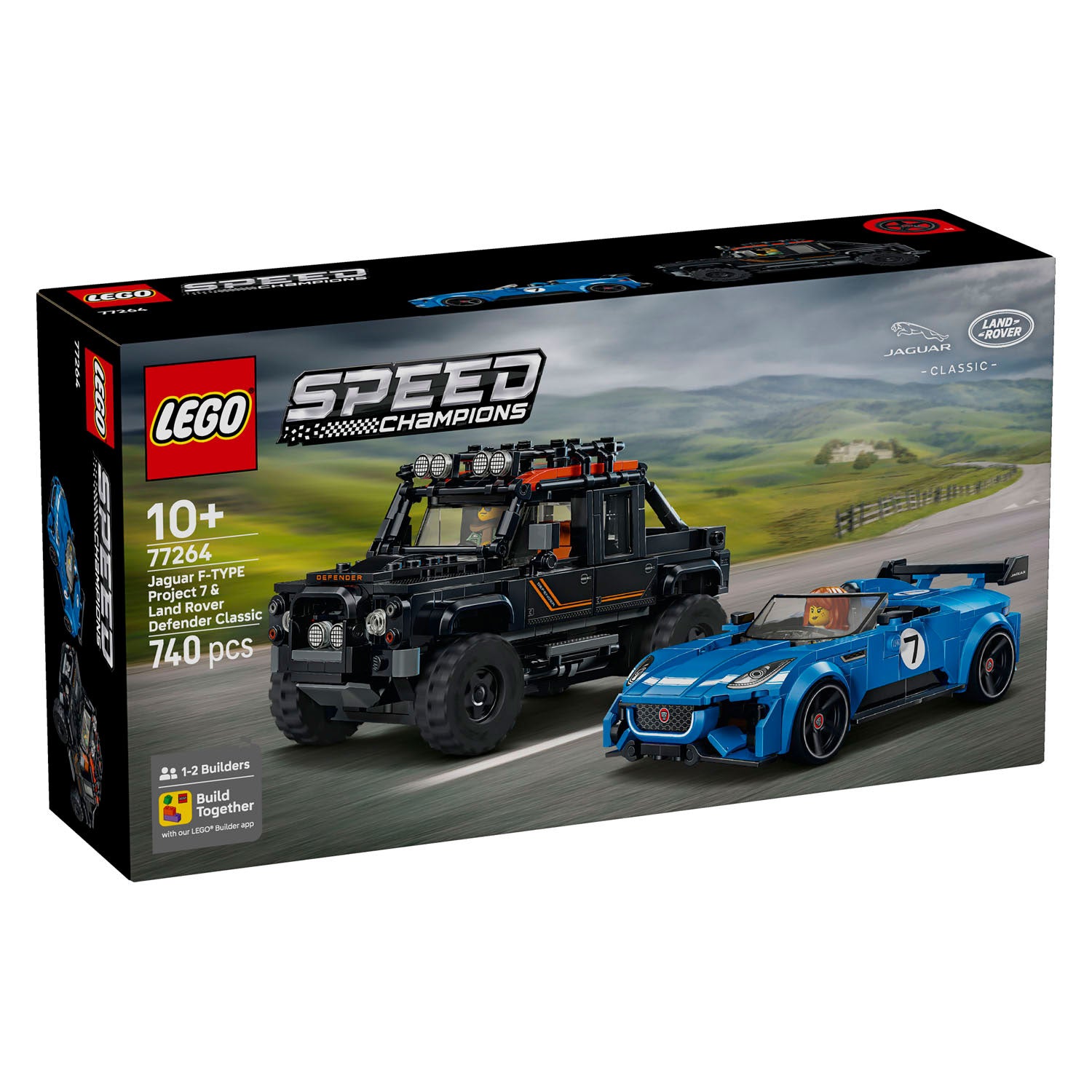 Lego speed champions jaguar project 7 en land rover defender auto bouwpakket voor kinderen 77264