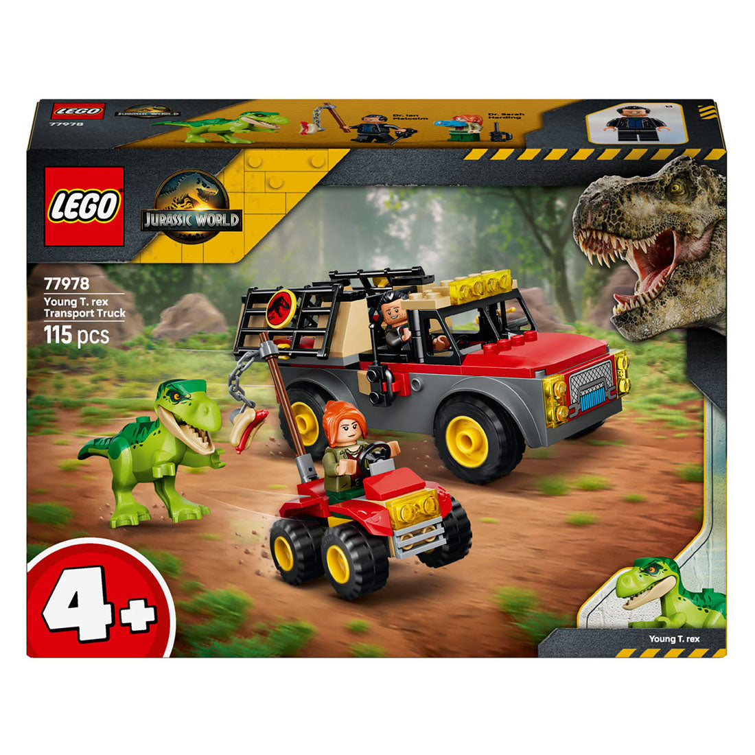 Lego jurassic world jonge t. rex transporttruck dino speelgoed voor kinderen vanaf 4 jaar 77978
