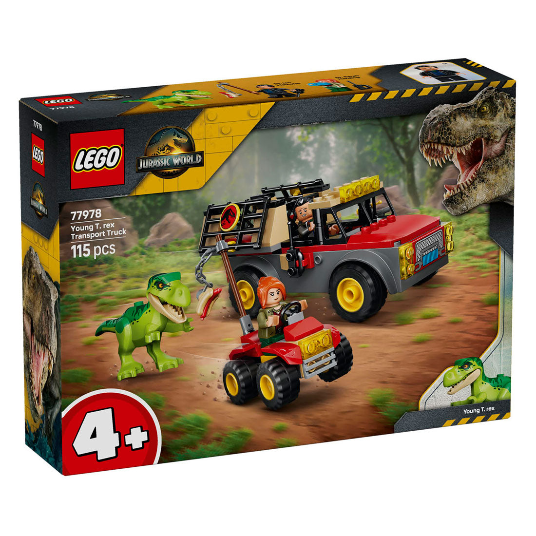 Lego jurassic world jonge t. rex transporttruck dino speelgoed voor kinderen vanaf 4 jaar 77978