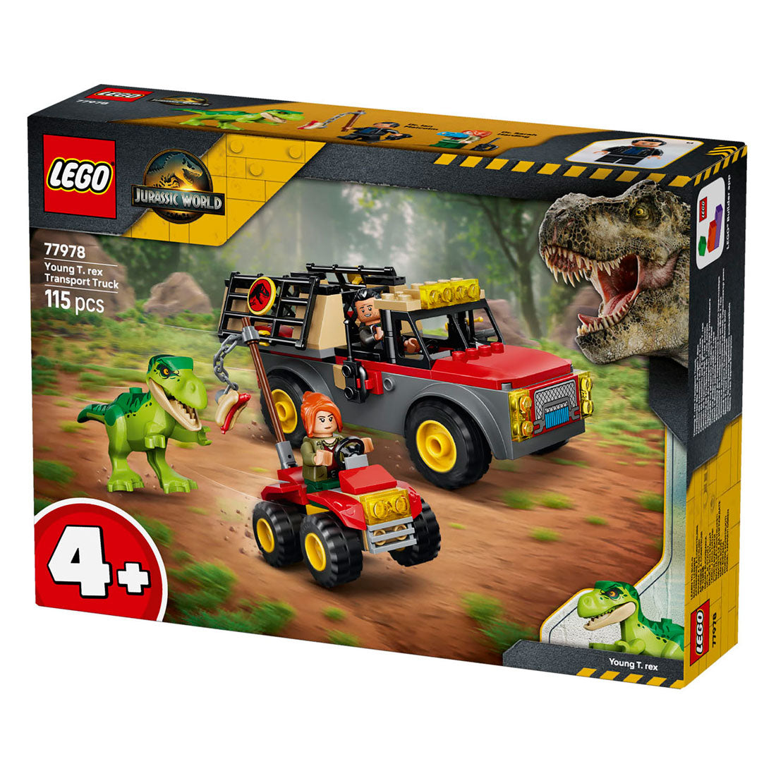 Lego jurassic world jonge t. rex transporttruck dino speelgoed voor kinderen vanaf 4 jaar 77978