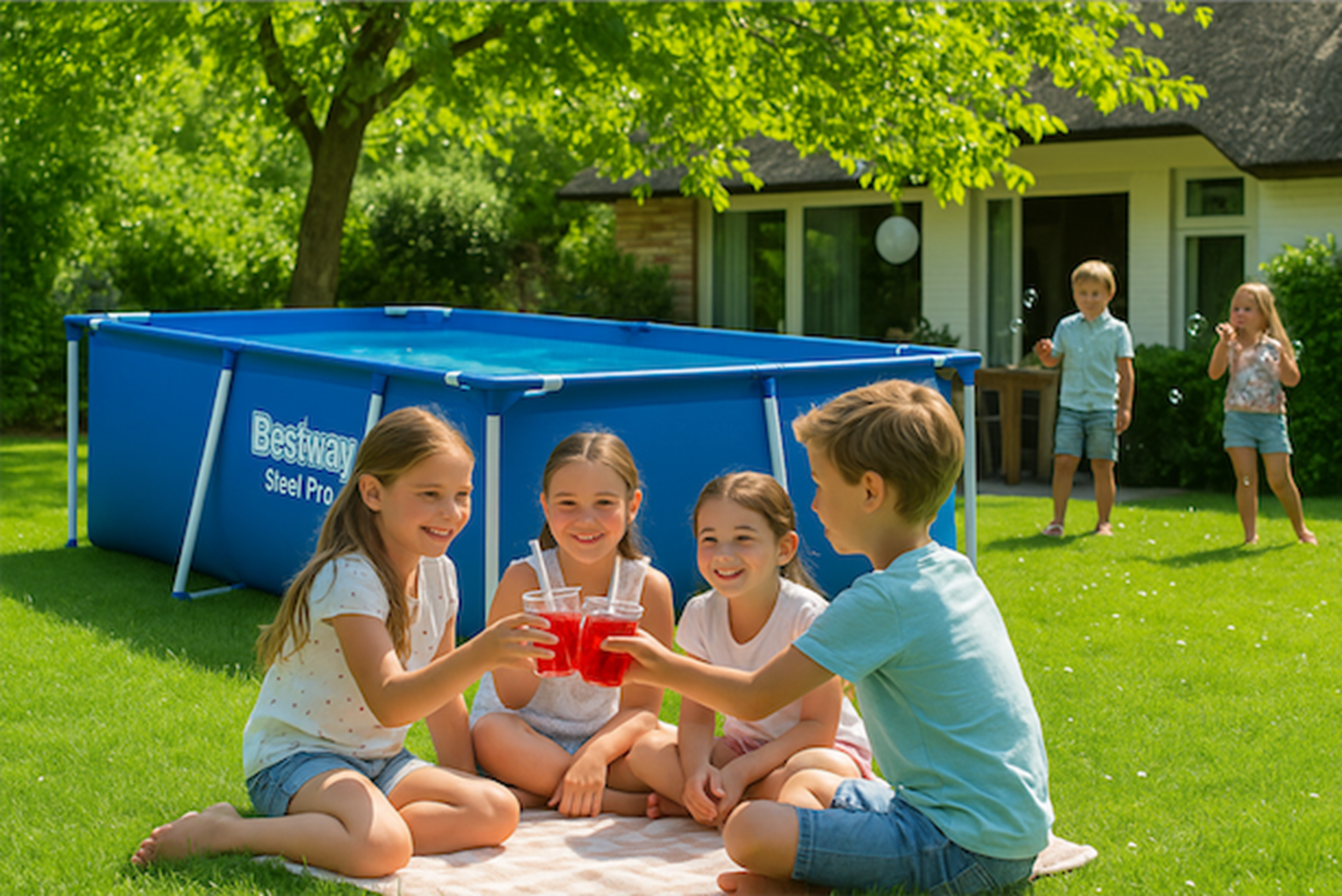 Bestway zwembad staal pro rechthoek 300