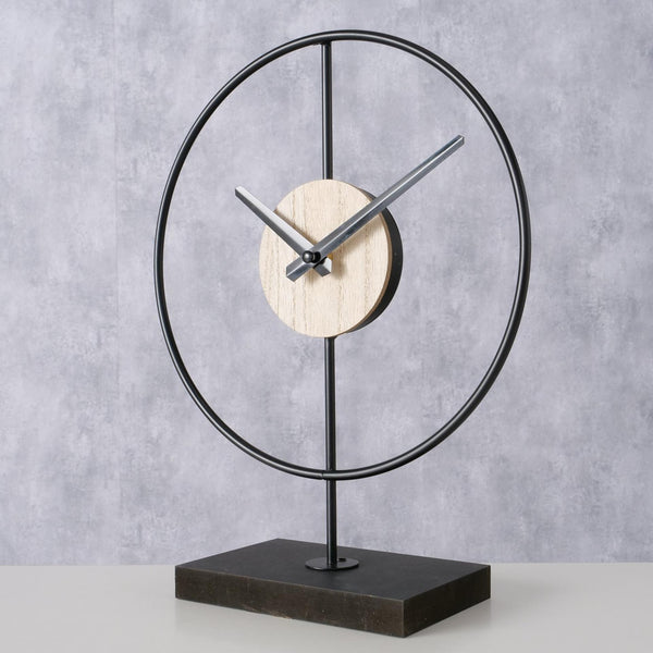 Boltze home tafelklok lumba h31cm, ijzer, mat zwart 26x10x31cm