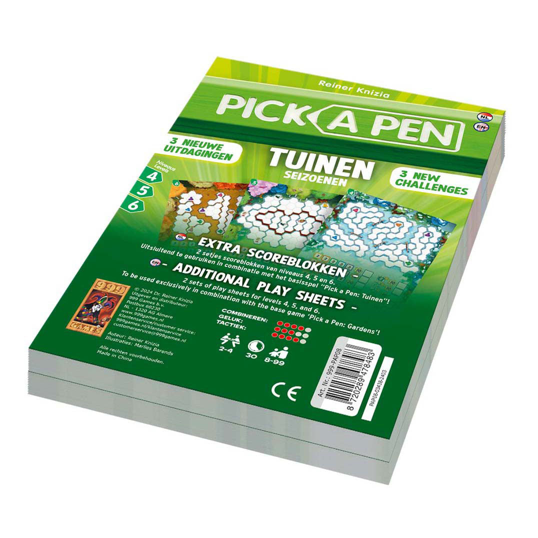 999spellen 999 spellen kies een pen tuinen: seizoenen niveau 4,5,6 scoreblokken, 2e.
