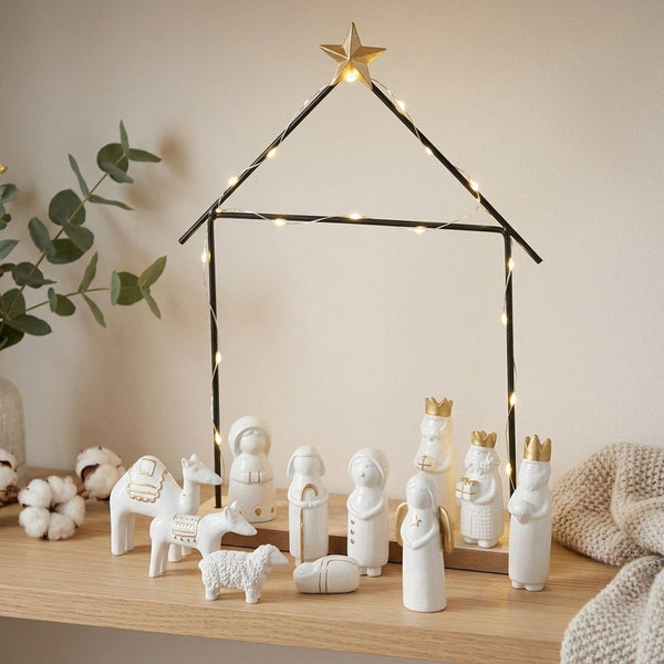 Boltze home kerststal natos 12-delig h32cm 22x6x32cm