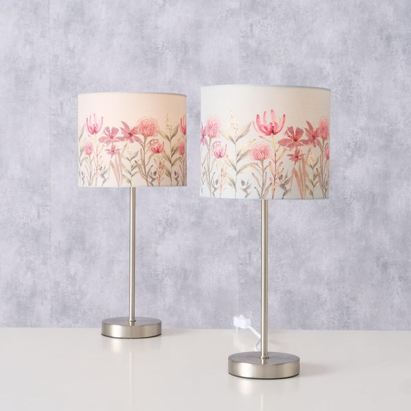 Boltze home tafellamp met kap met bloemdessin h40cm
