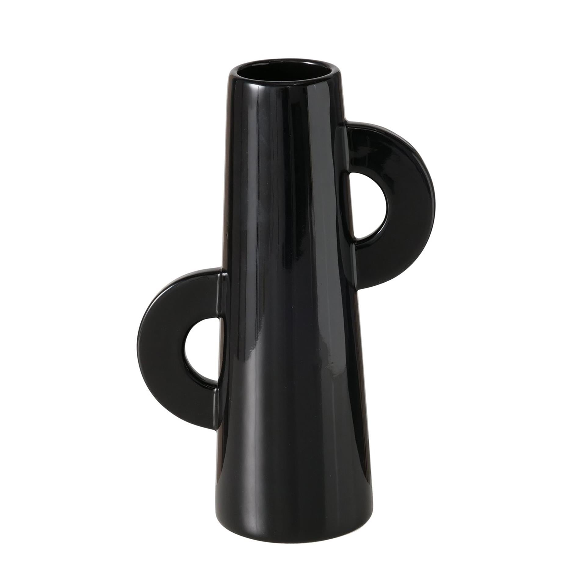 Boltze home vaas keramiek zwart h26cm