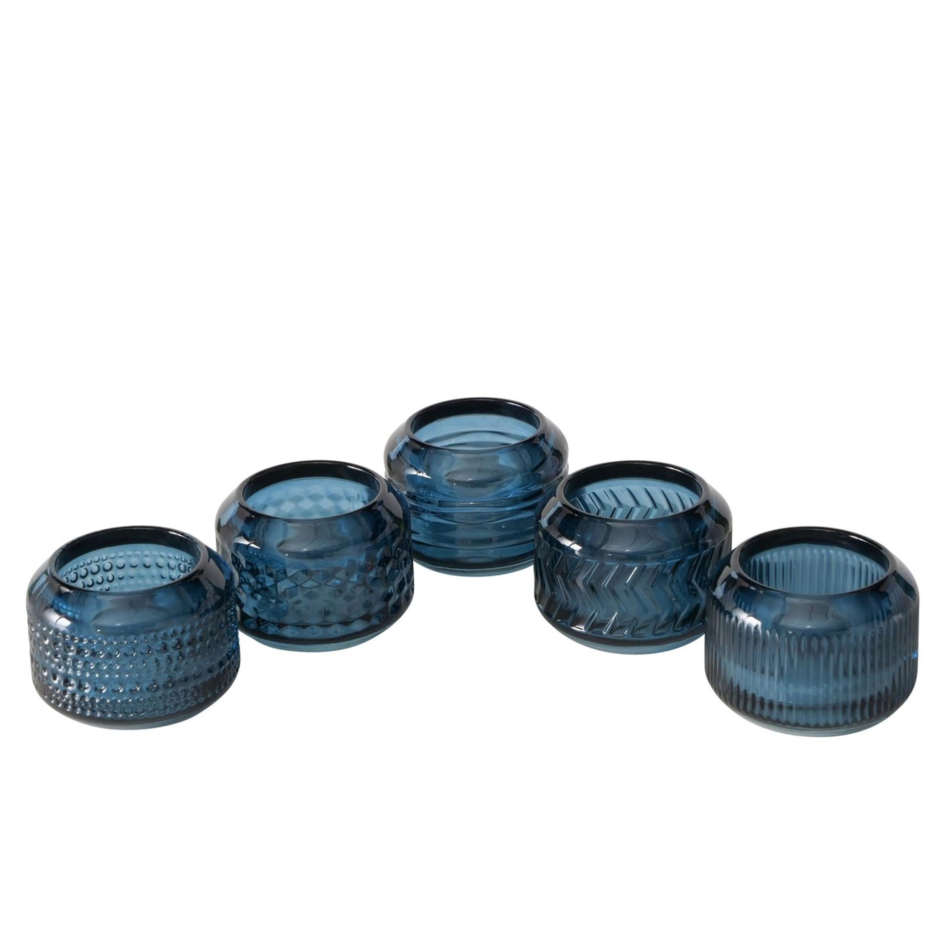 Boltze home theelichthouder blauw h6cm 3 assorti