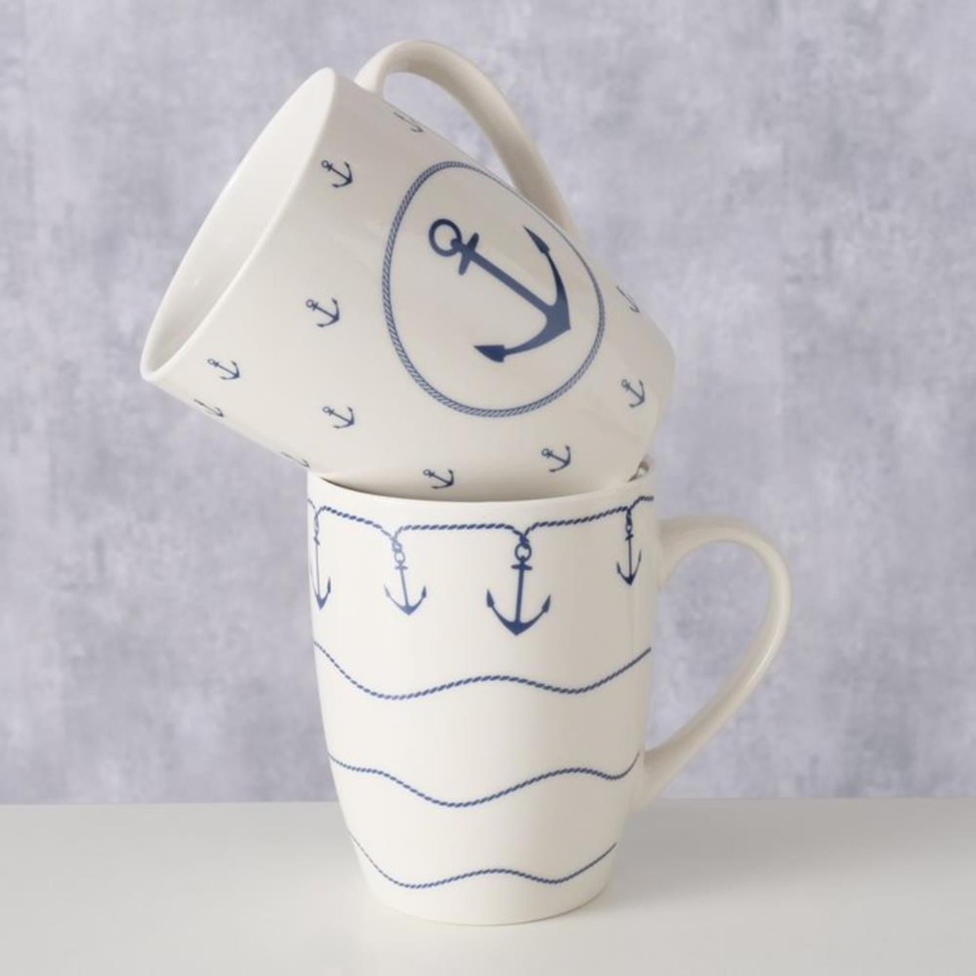 Boltze home beker anker 350ml porselein